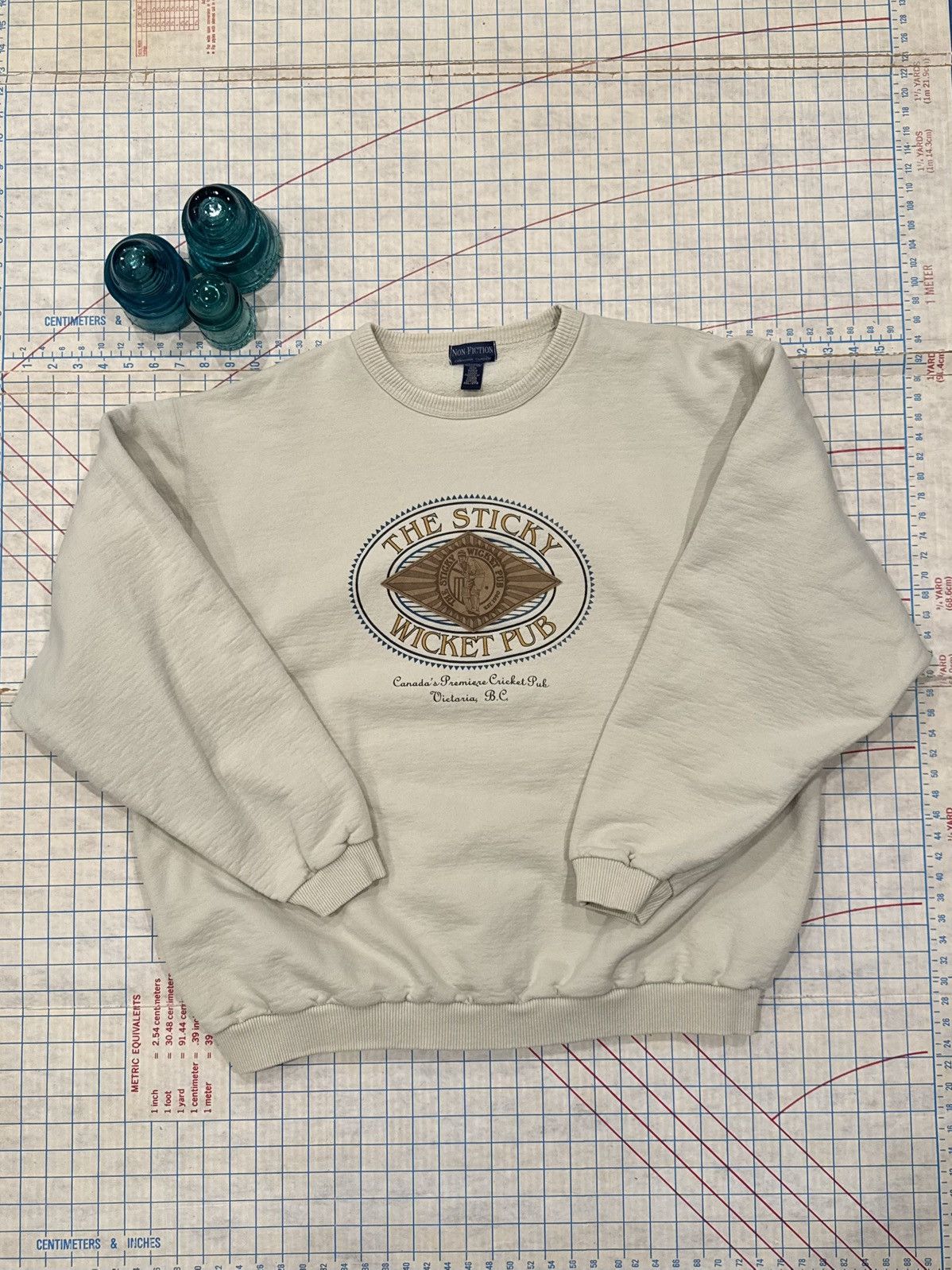 Vintage Vintage The Sticky Wicket Cricket Pub Victoria BC Crewneck Size US XXL / EU 58 / 5 - 9 Thumbnail