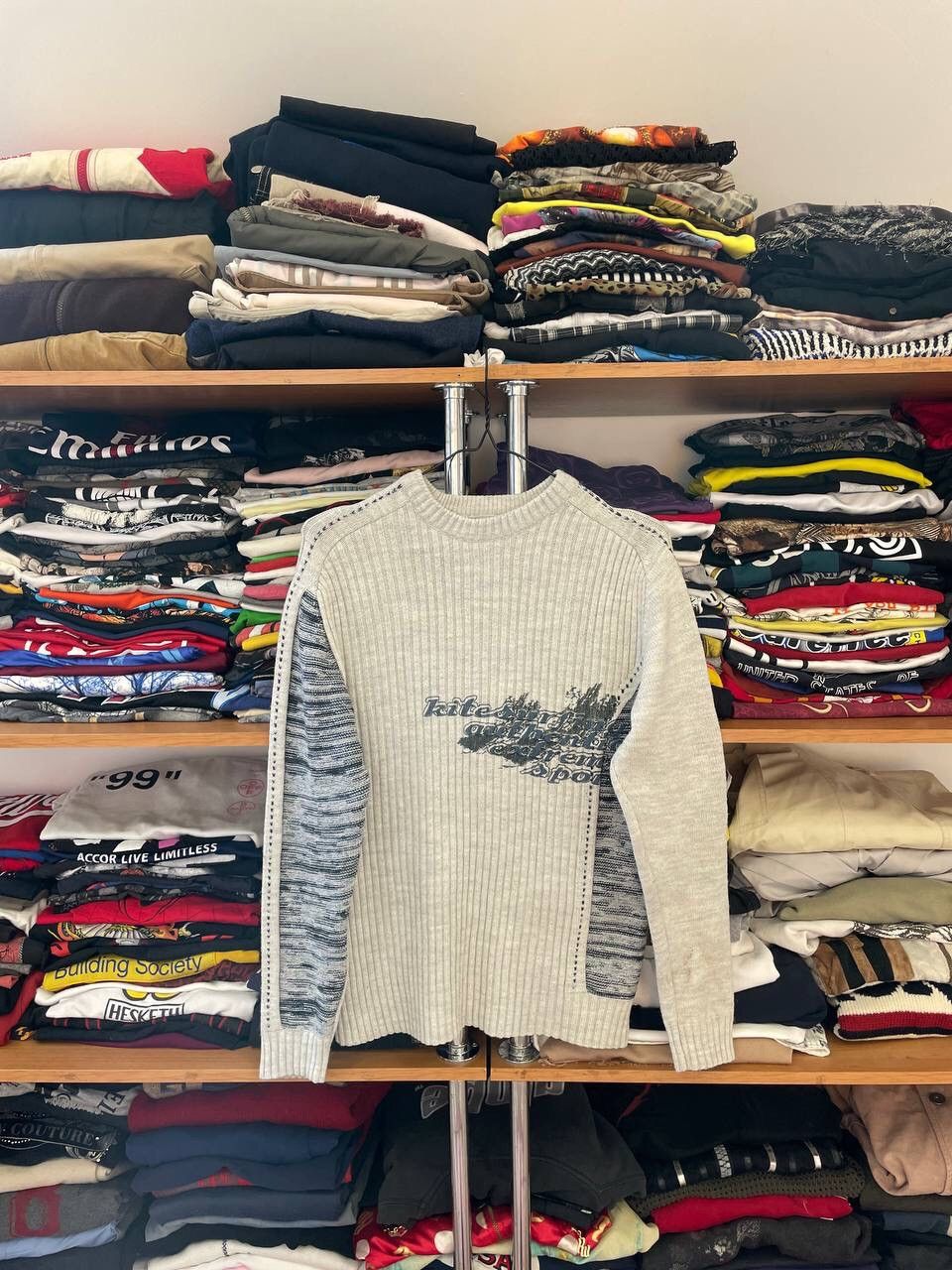 20471120 Y2K VTG 2000s JAPANESE 3D STRIPED DISTRESSED DIESEL SWEATER Size US M / EU 48-50 / 2 - 1 Thumbnail
