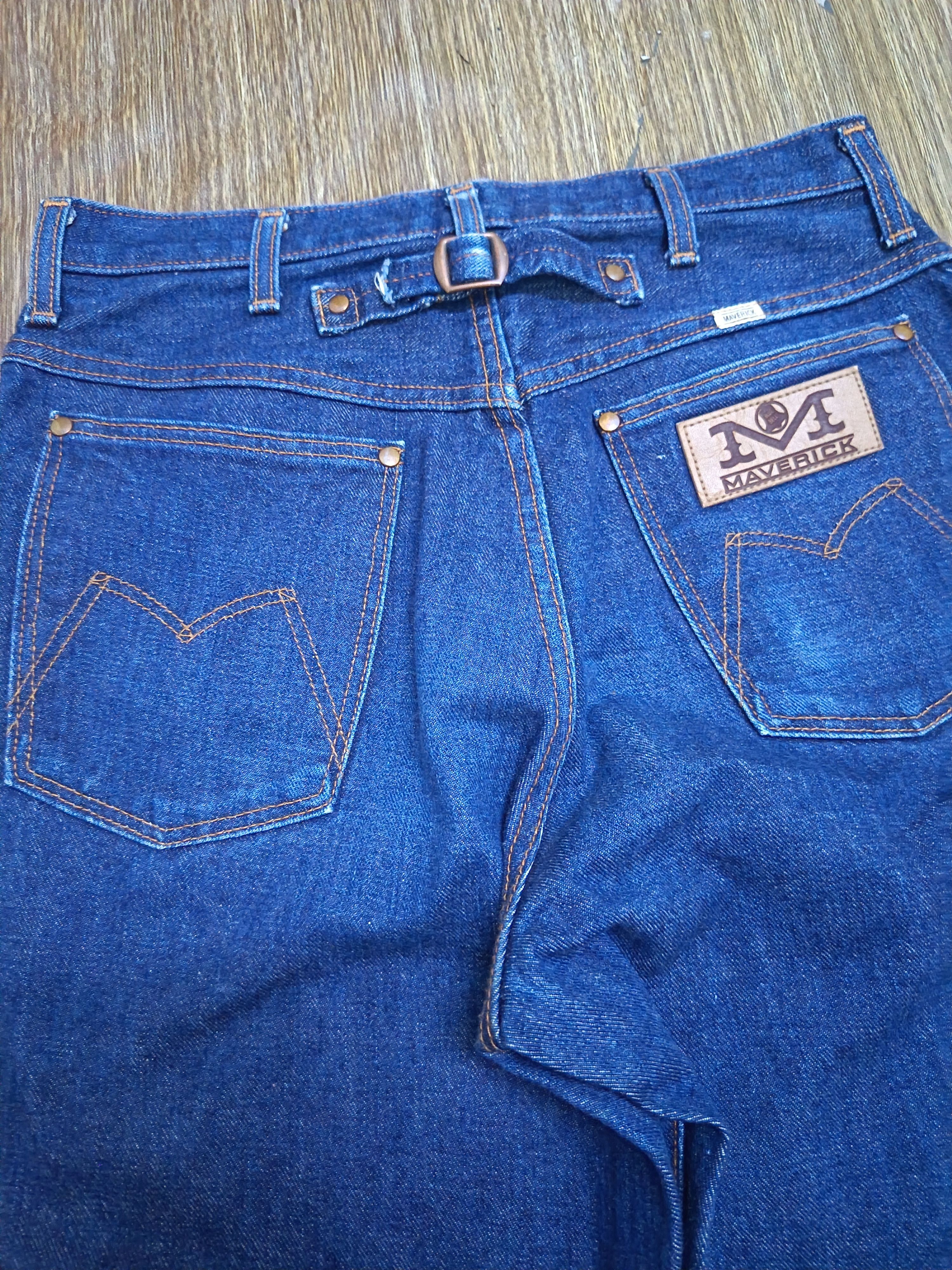 Japanese Brand Vintage maverick blue bell E1101 green selvedge buckle back Size US 30 / EU 46 - 1 Thumbnail