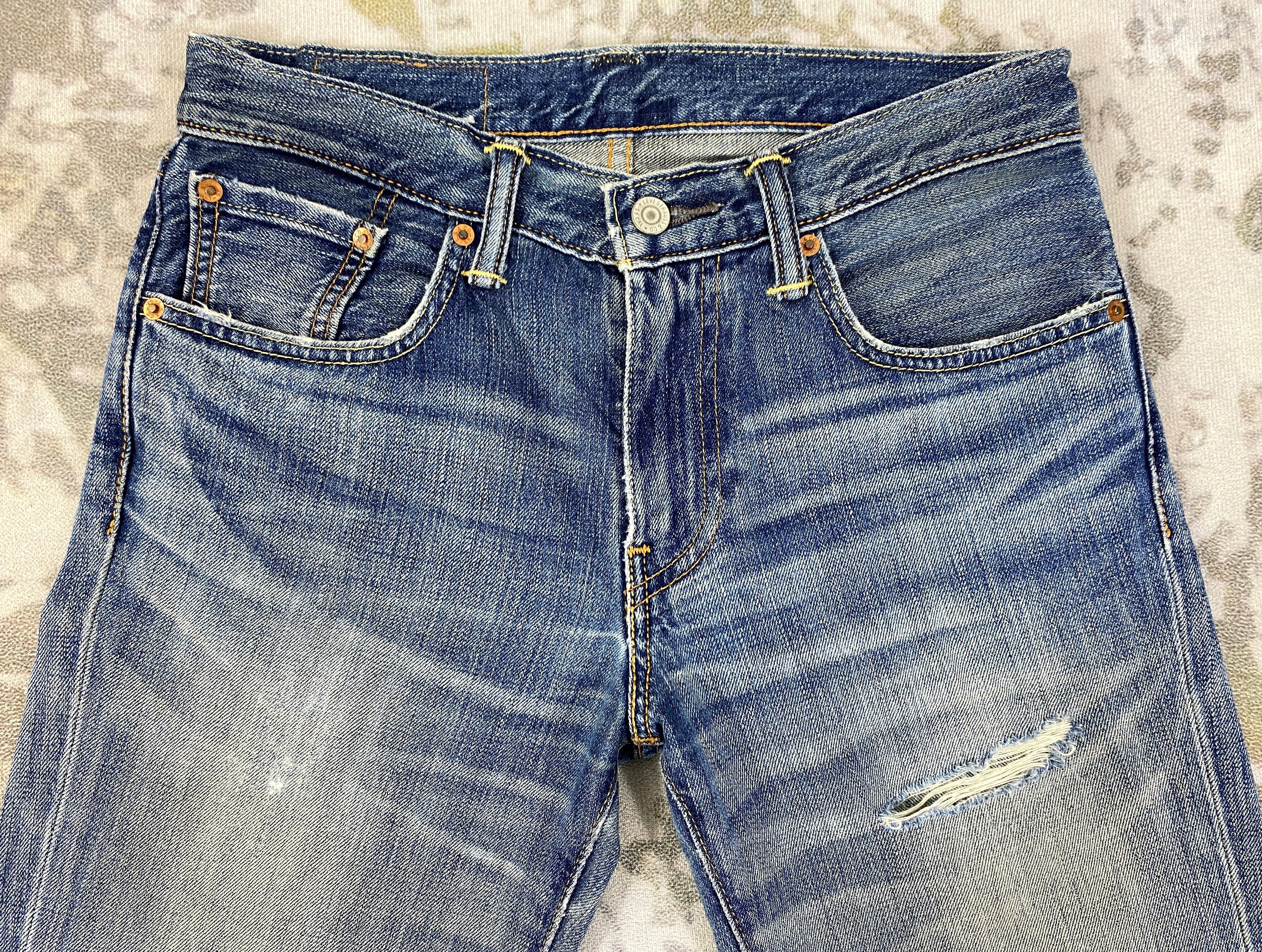 Levi's Distressed Blue Levi's 502 Jeans 29x27.5 Denim -SJ155 Size US 29 - 3 Thumbnail