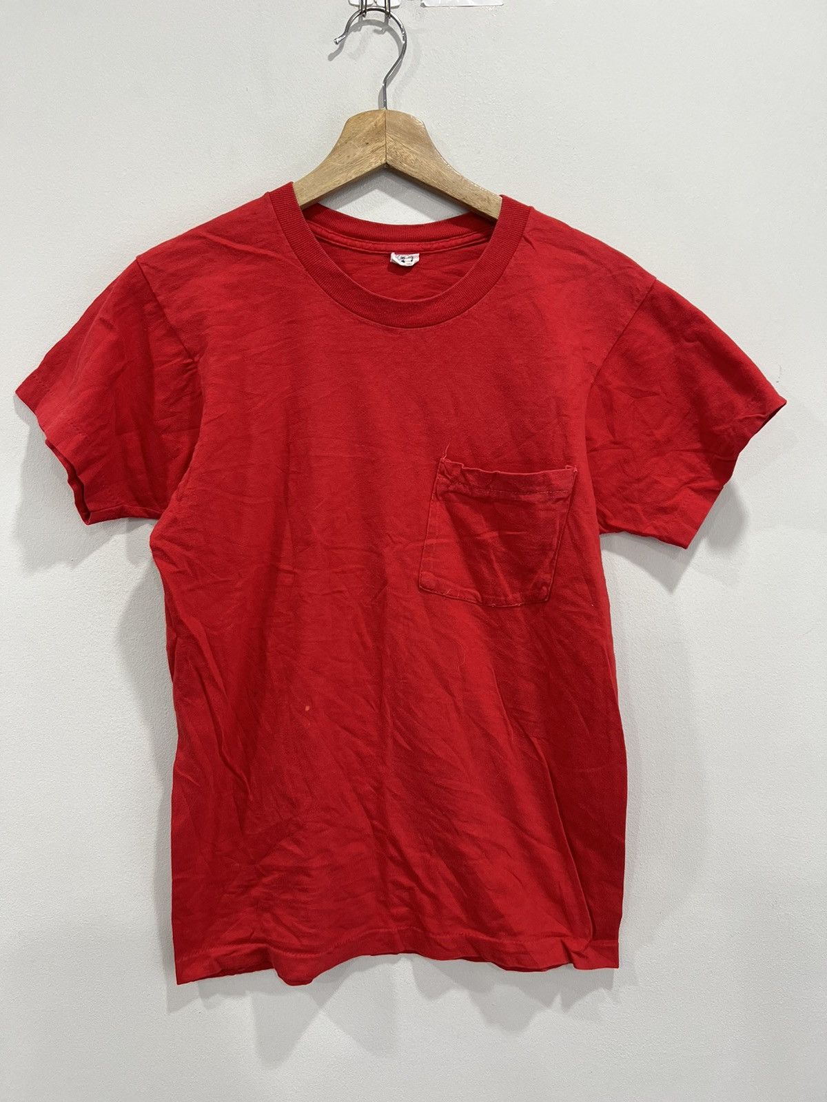 Japanese Brand Vintage 90s Blank Tee Shirt pocket single stitch Size US M / EU 48-50 / 2 - 1 Thumbnail