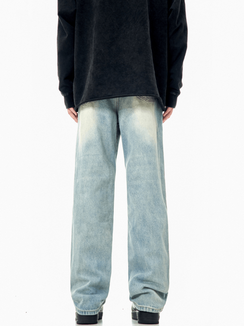 Japanese Brand × Vintage American retro washed distressed blue simple loose jeans Size US 32 / EU 48 - 4 Thumbnail