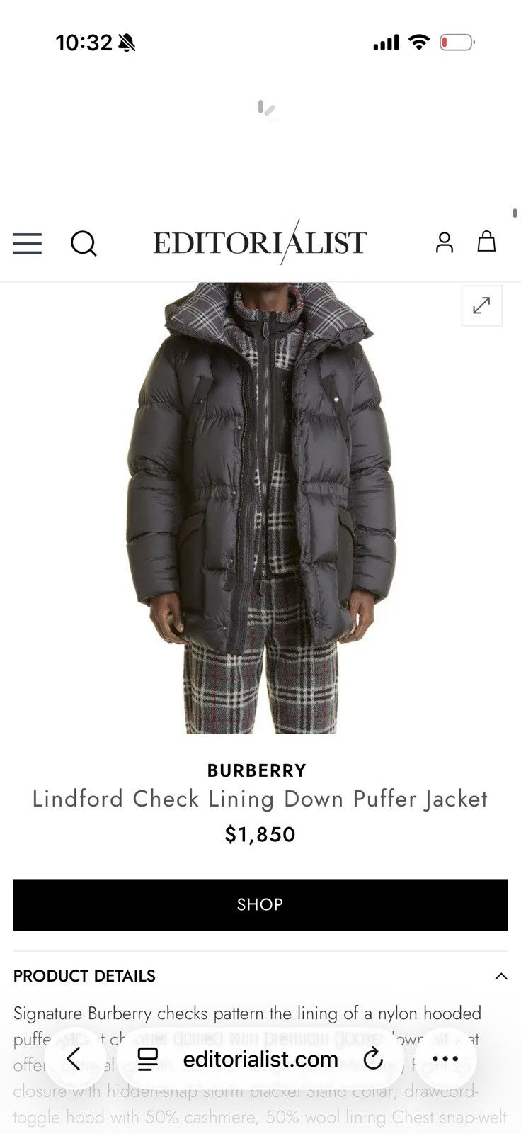 Burberry Burberry LINDFORD BLACK Puffer Jacket, Large, 8043845 Size US L / EU 52-54 / 3 - 7 Thumbnail