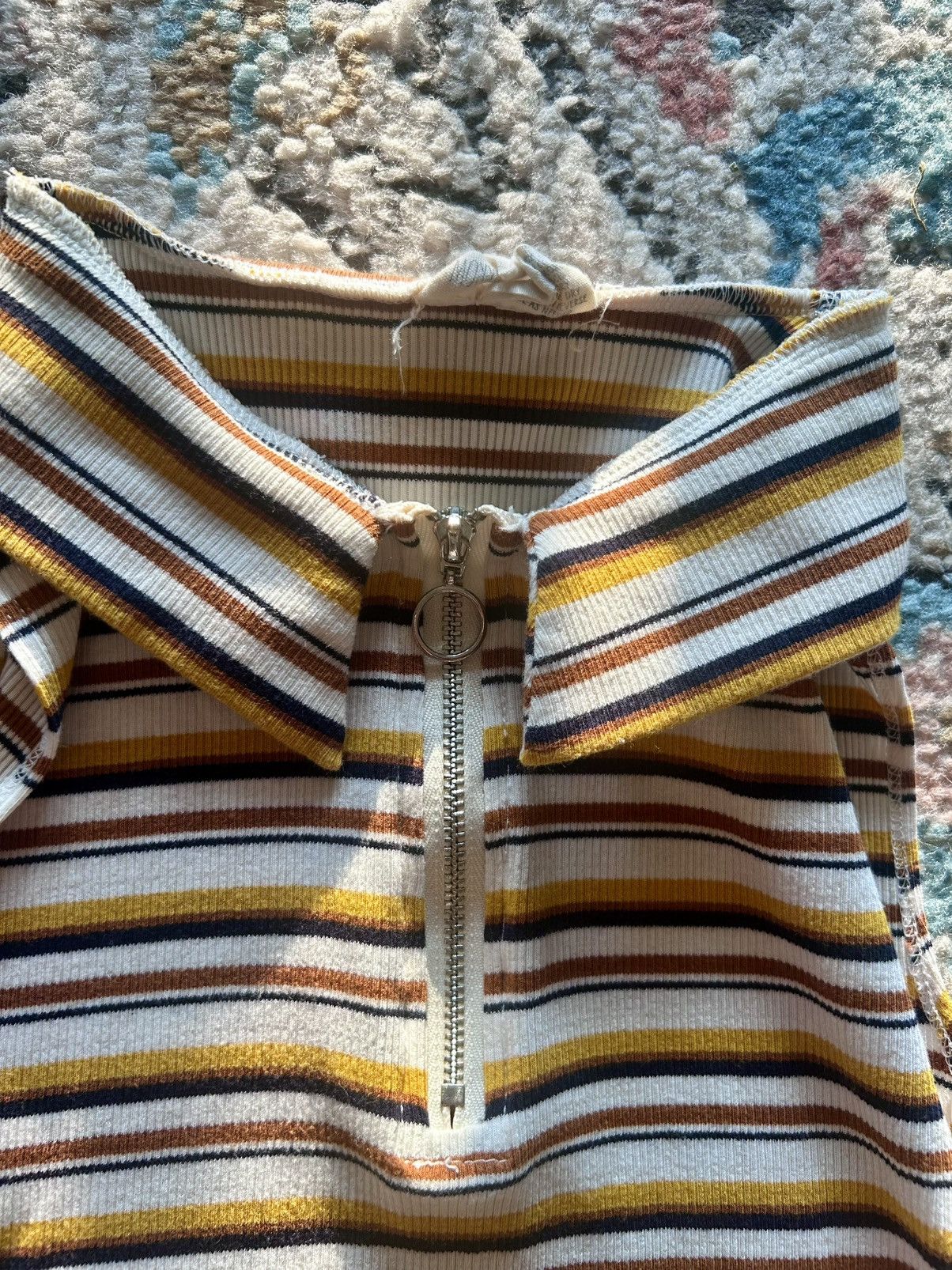 Other Sky and Sparrow Brown and White Fitted Polo Shirt Size XS / US 0-2 / IT 36-38 - 2 Thumbnail