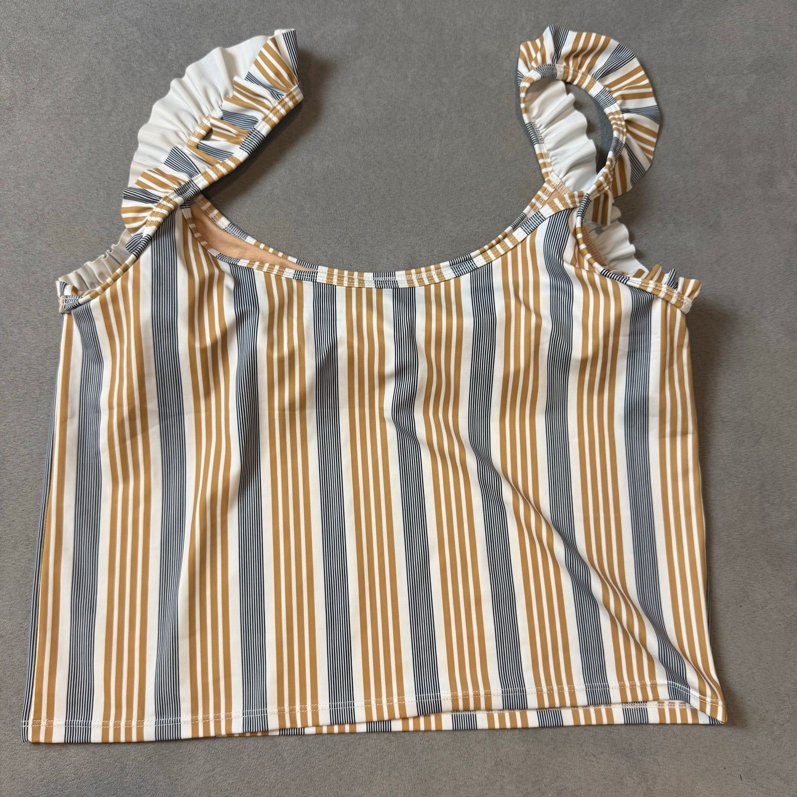 Other Kortni Jeanne Swimsuit Hight Waist Bottoms Ruffle Top Stripe Size ONE SIZE - 3 Thumbnail
