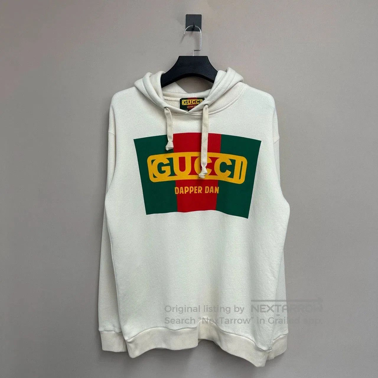 gucci red green logo print hoodie.