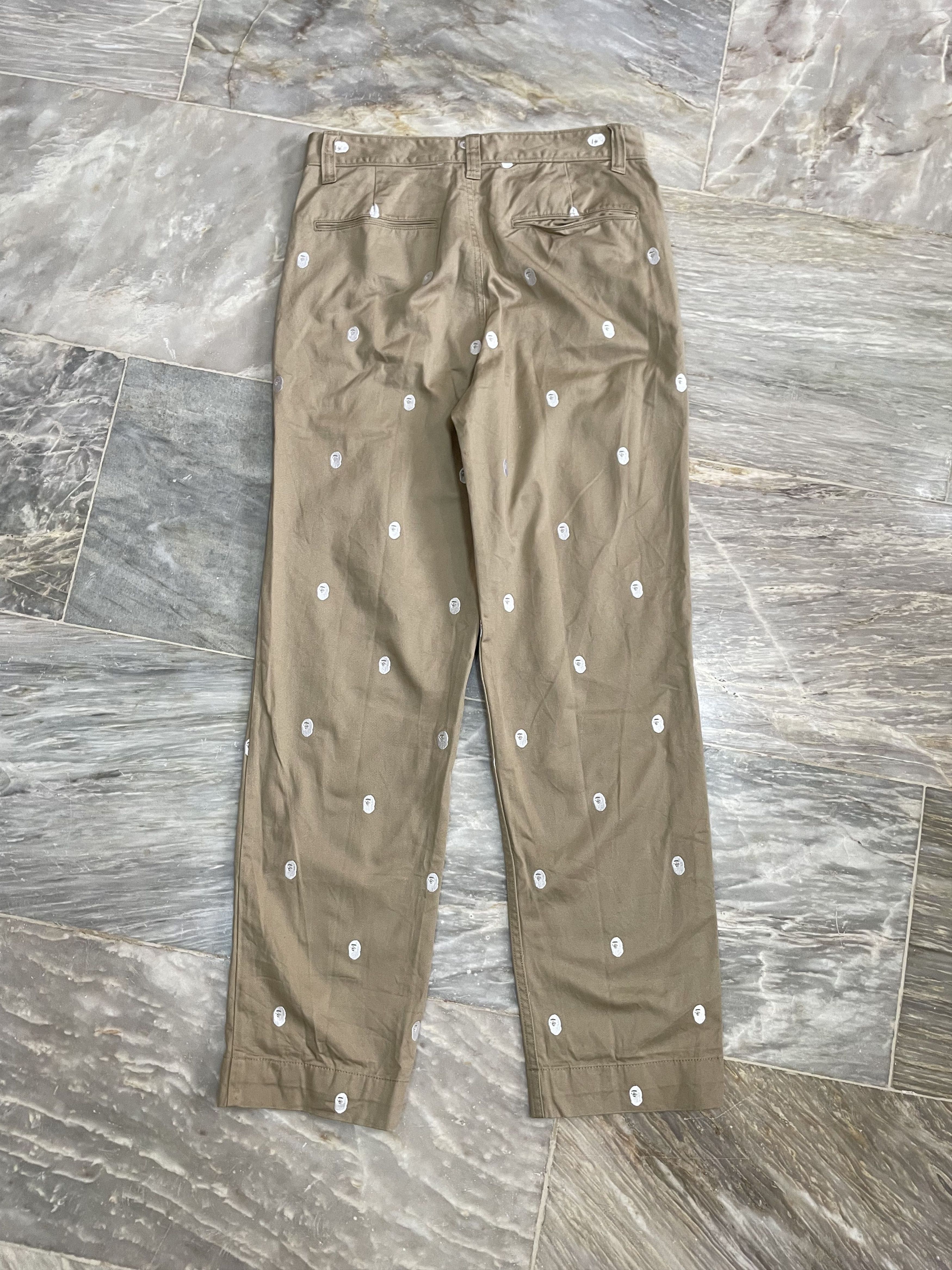 Bape BAPEEASY Embroidery Monkey face chino pants Size US 30 / EU 46 - 4 Thumbnail