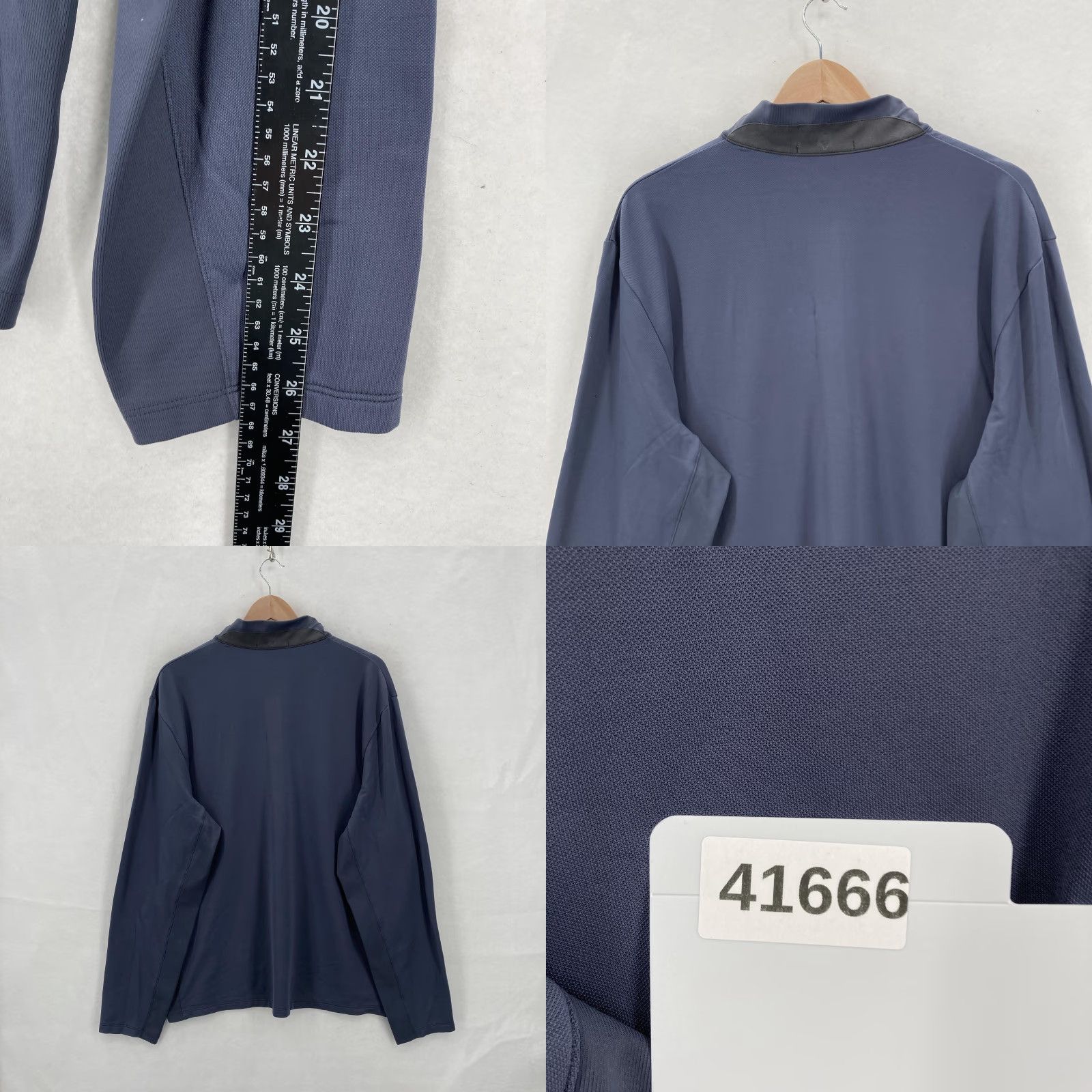 Vintage Greyson Quarter Zip Pullover Mens XL Blue Long Sleeve Golf Reunion Mock Neck Zip 56/39/5 Knit Nylon Polyester Spandex Solid Regular Size US XL / EU 56 / 4 - 8 Thumbnail