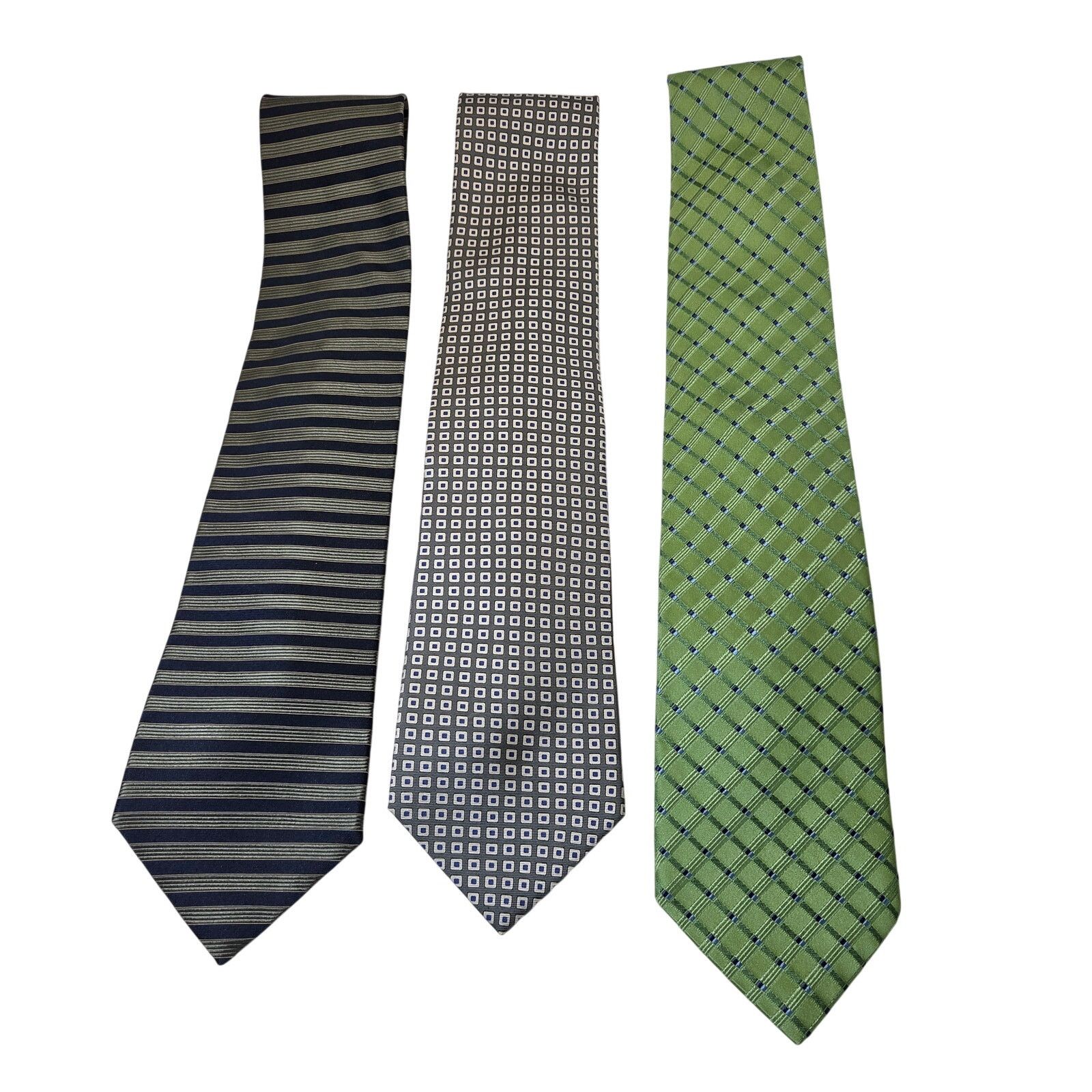 Tommy Hilfiger Tommy Hilfiger Silk Tie Lot Green Blue 3.75 USA Contrast Tip Size ONE SIZE - 2 Thumbnail