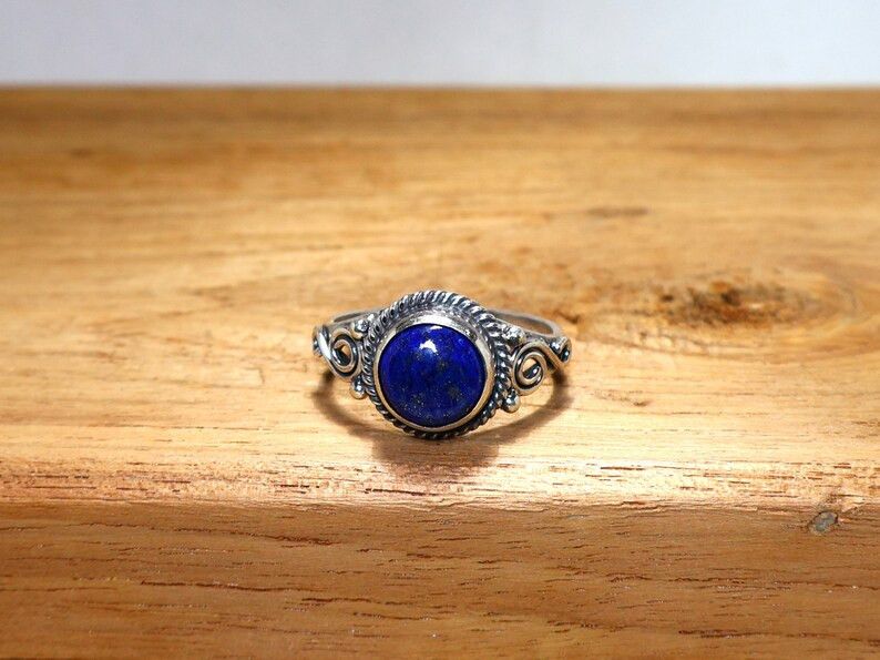 Handmade Blue Lapis Lazuli Ring, Handmade 925 Sterling Silver Jewelry Size ONE SIZE - 2 Thumbnail