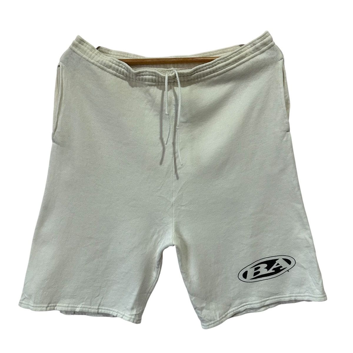 Vintage Vintage Bronze Age USA Logo Sweat Shorts White Fleece Skate Size US 34 / EU 50 - 1 Thumbnail