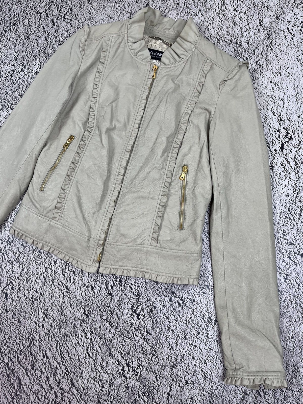 Dolce & Gabbana Dolce & Gabbana Leather Jacket Lambskin Lace Lining Cropped Size S / US 4 / IT 40 - 3 Thumbnail