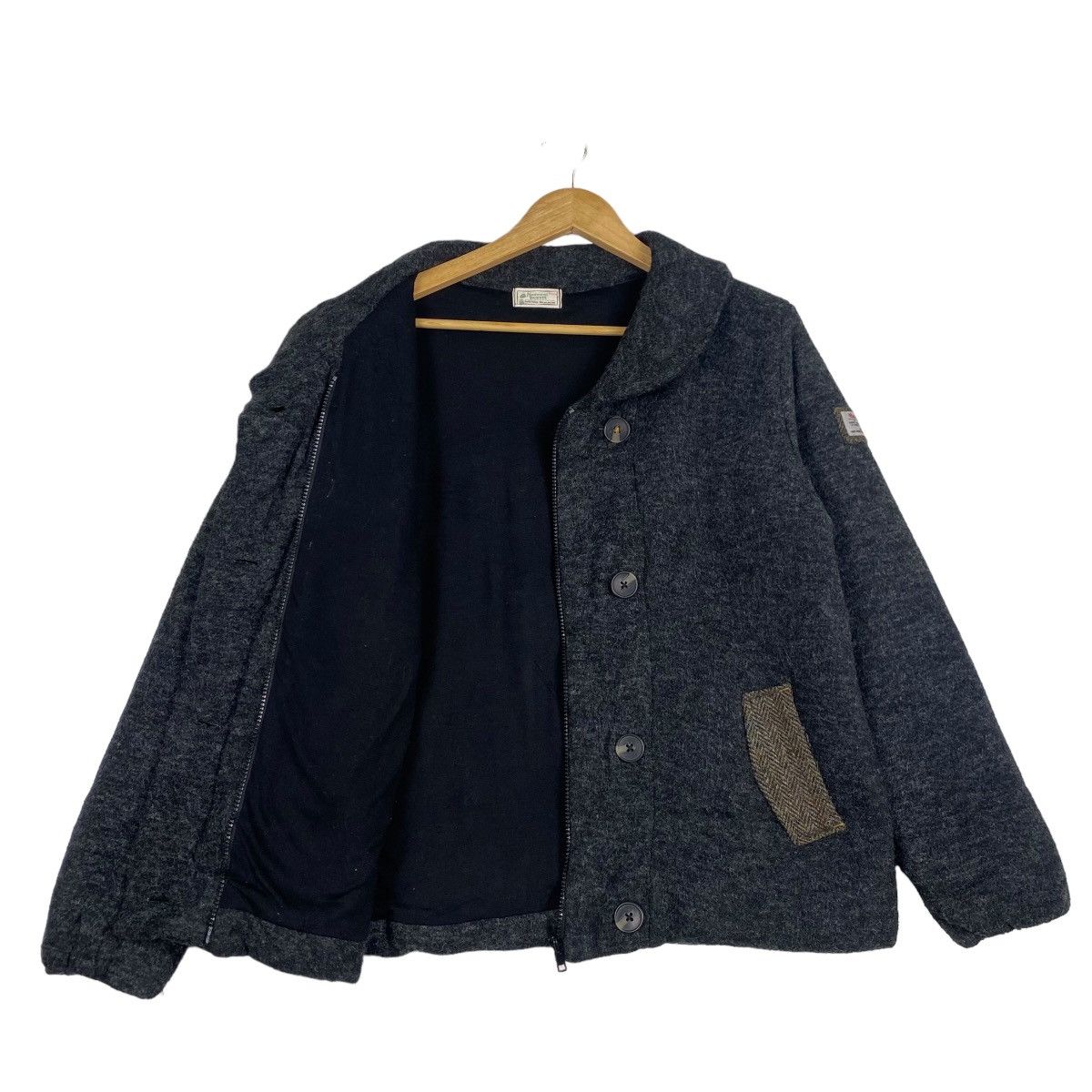 Harris Tweed × Japanese Brand Harris Tweed X Natural Paleete shawl collar wool jacket Size L / US 10 / IT 46 - 7 Thumbnail