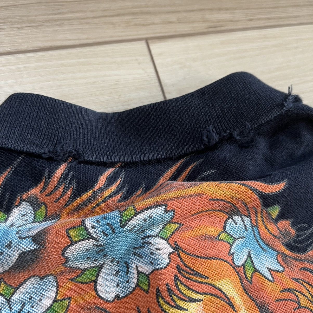 Ed Hardy Ed Hardy Distressed Long Sleeve Black Polo Shirt AOP Size US XL / EU 56 / 4 - 15 Thumbnail