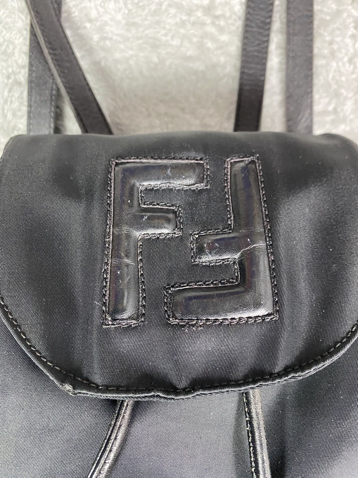 Fendi Vintage Fendi Roma Black Nylon Backpack Size ONE SIZE - 4 Thumbnail