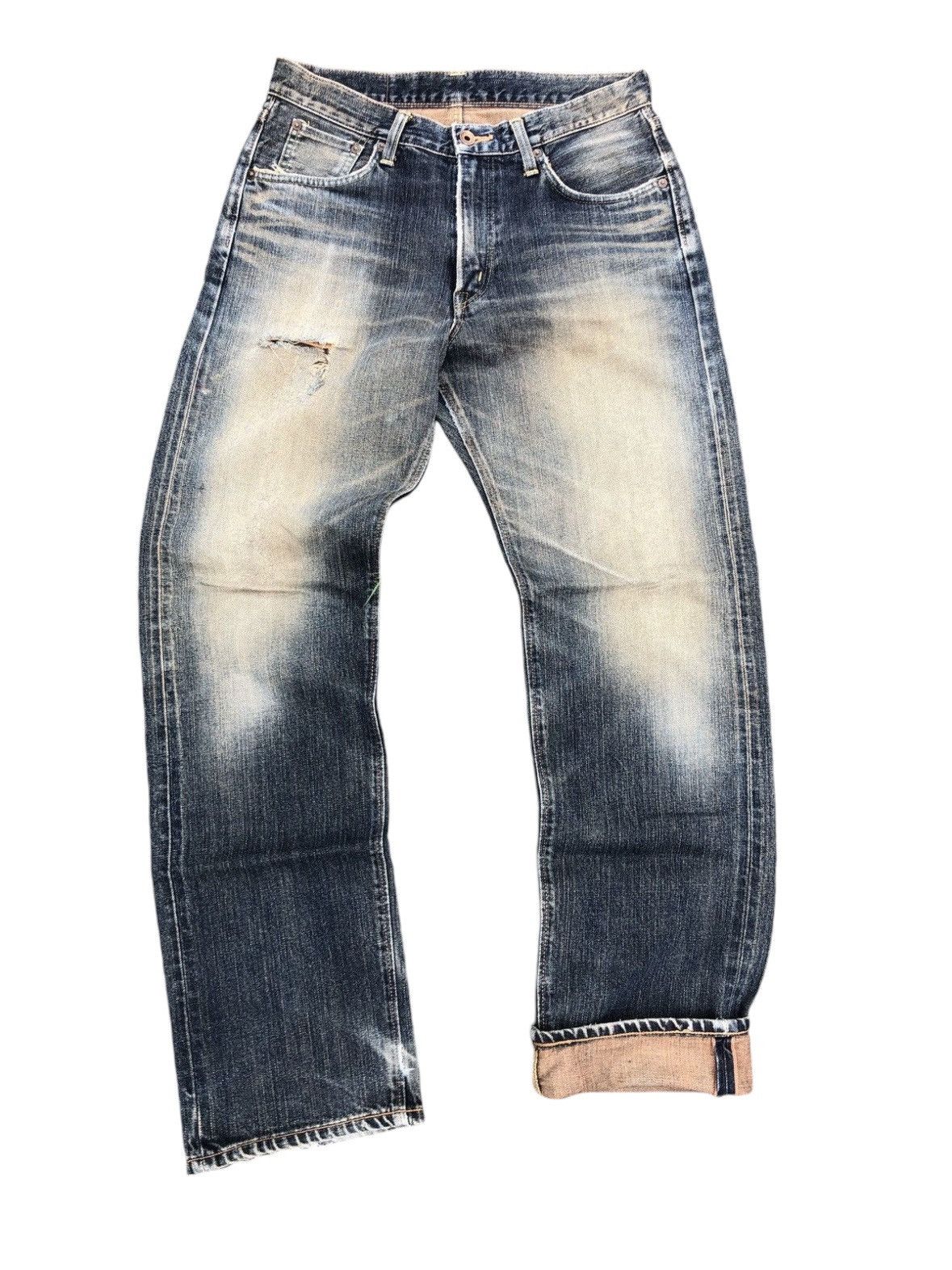 Edwin Vintage 80s Edwin 505 Selvedge Distressed Jeans Size US 33 - 1 Thumbnail