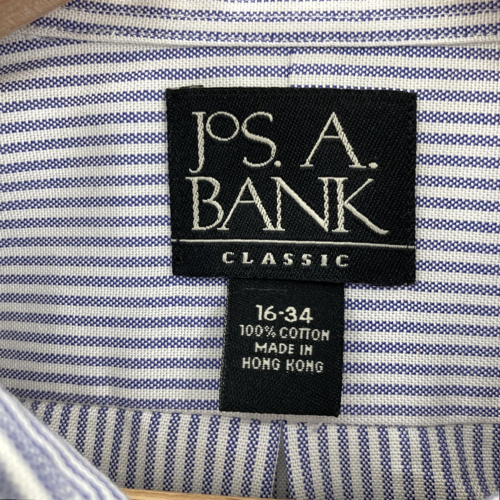 Jos. A. Bank Jos A Bank Shirt Mens Blue White Striped Button Down 16-34 Classic Business Work Dress Shirt Mens 16 Size US L / EU 52-54 / 3 - 4 Thumbnail