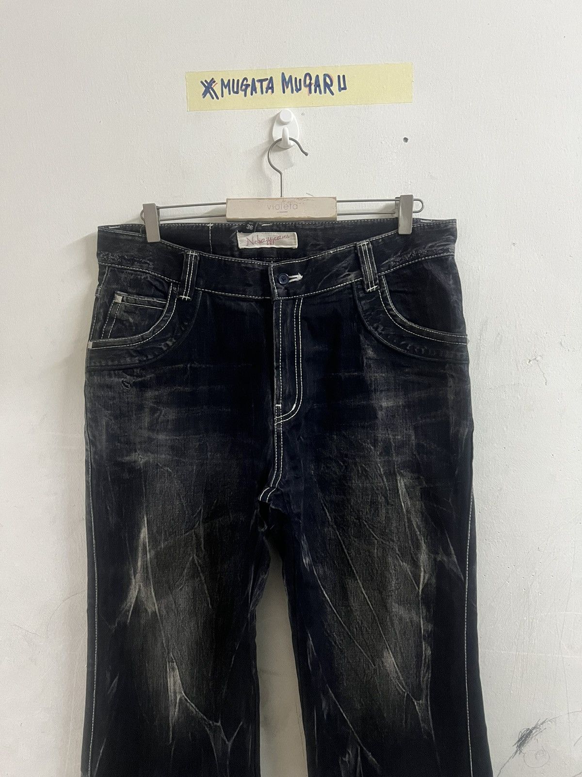 Hysteric Glamour × Japanese Brand BAGGY🔥NEBAJY JEANS DISTRESSED DENIM PANT Size US 37 - 2 Thumbnail