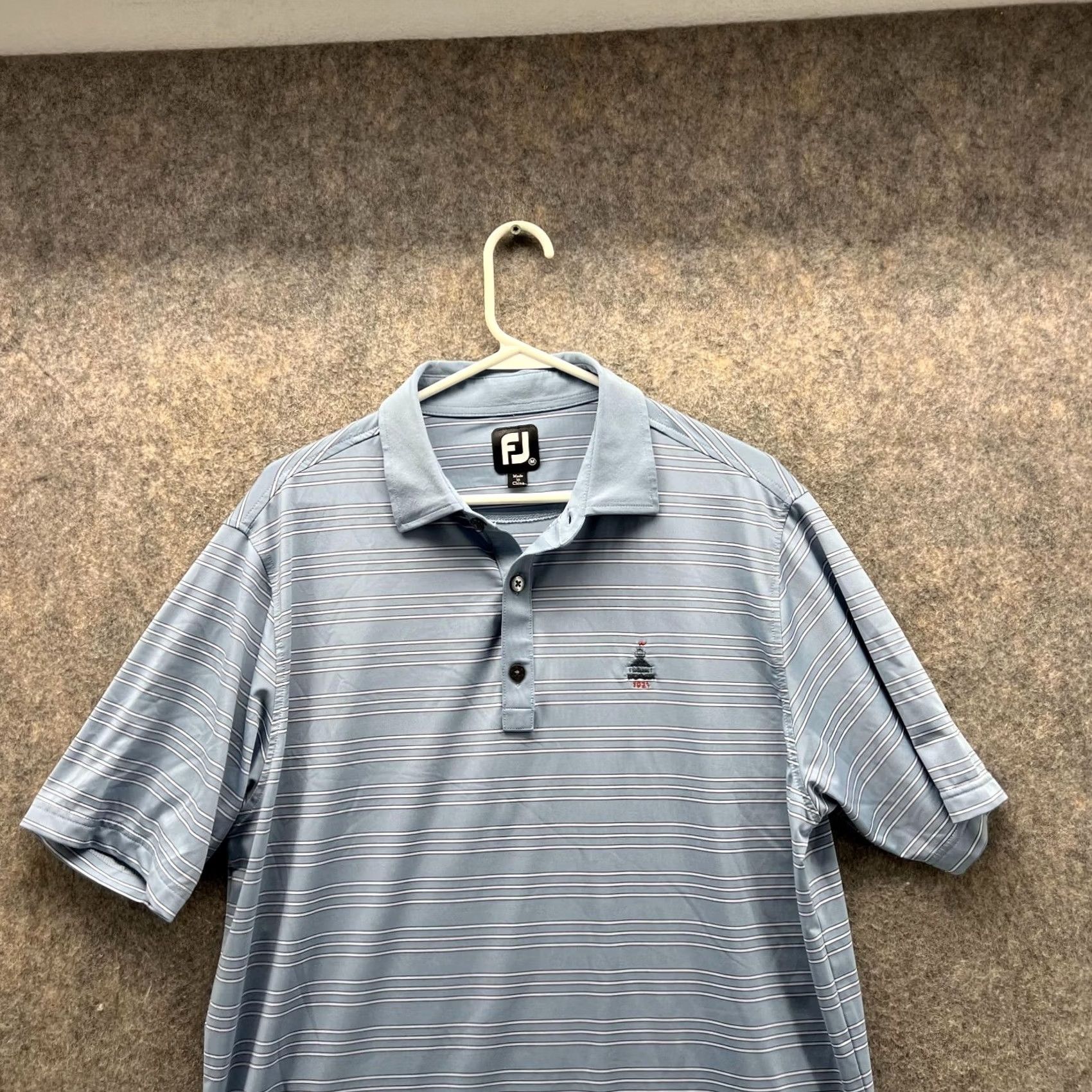 Footjoy FootJoy Polo Shirt Men Medium Blue Striped Polyester Golf Club Sankaty Vtg Size US M / EU 48-50 / 2 - 2 Thumbnail