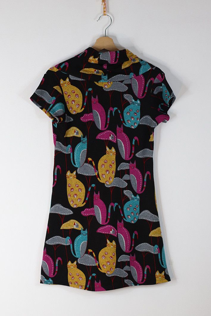 Other Contro Corrente Cat Print Cowl Neck Dress Size M / US 6-8 / IT 42-44 - 2 Thumbnail