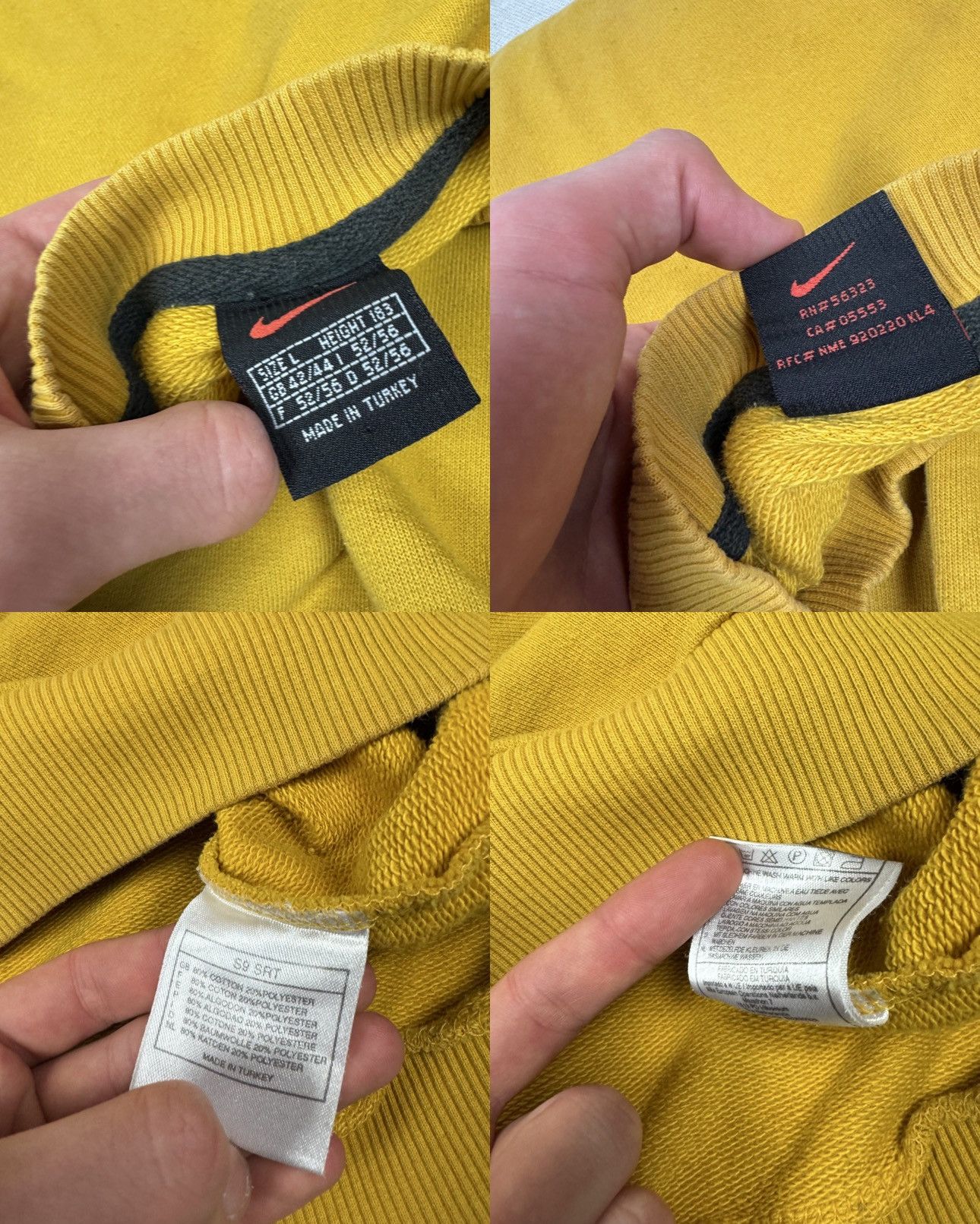 Nike × Vintage Vintage Nike Men Yellow Cotton Spellout Kleding Sweatshirt L Size US L / EU 52-54 / 3 - 2 Thumbnail