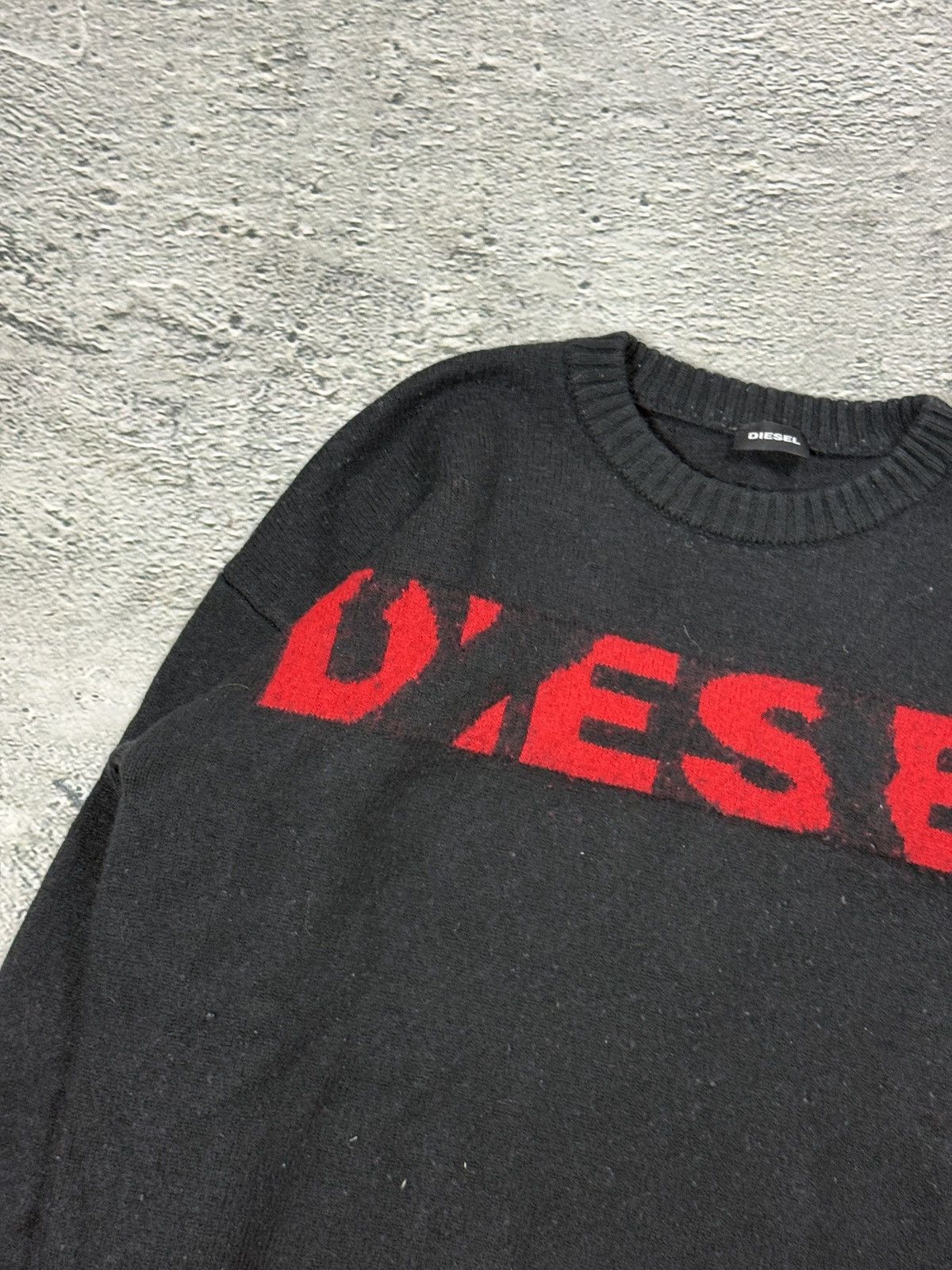 Diesel Diesel vintage sweater black Y2K big logo red Size US L / EU 52-54 / 3 - 2 Thumbnail