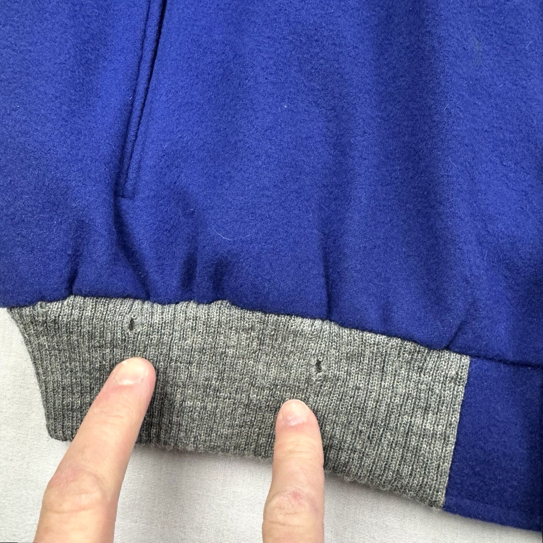 Liz Claiborne VINTAGE Liz Claiborne Letterman Jacket Womens M Wool Snap Up Blue Solid Preppy 90s 80s Casual Size M / US 6-8 / IT 42-44 - 7 Thumbnail