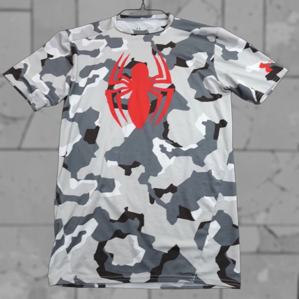 Under Armour Under Armour Shirt Spider-Man Gray Camouflage Crew Neck L Men Regular T-Shirt Activewear CrossFit Gym Pullover Size US L / EU 52-54 / 3 - 1 Thumbnail