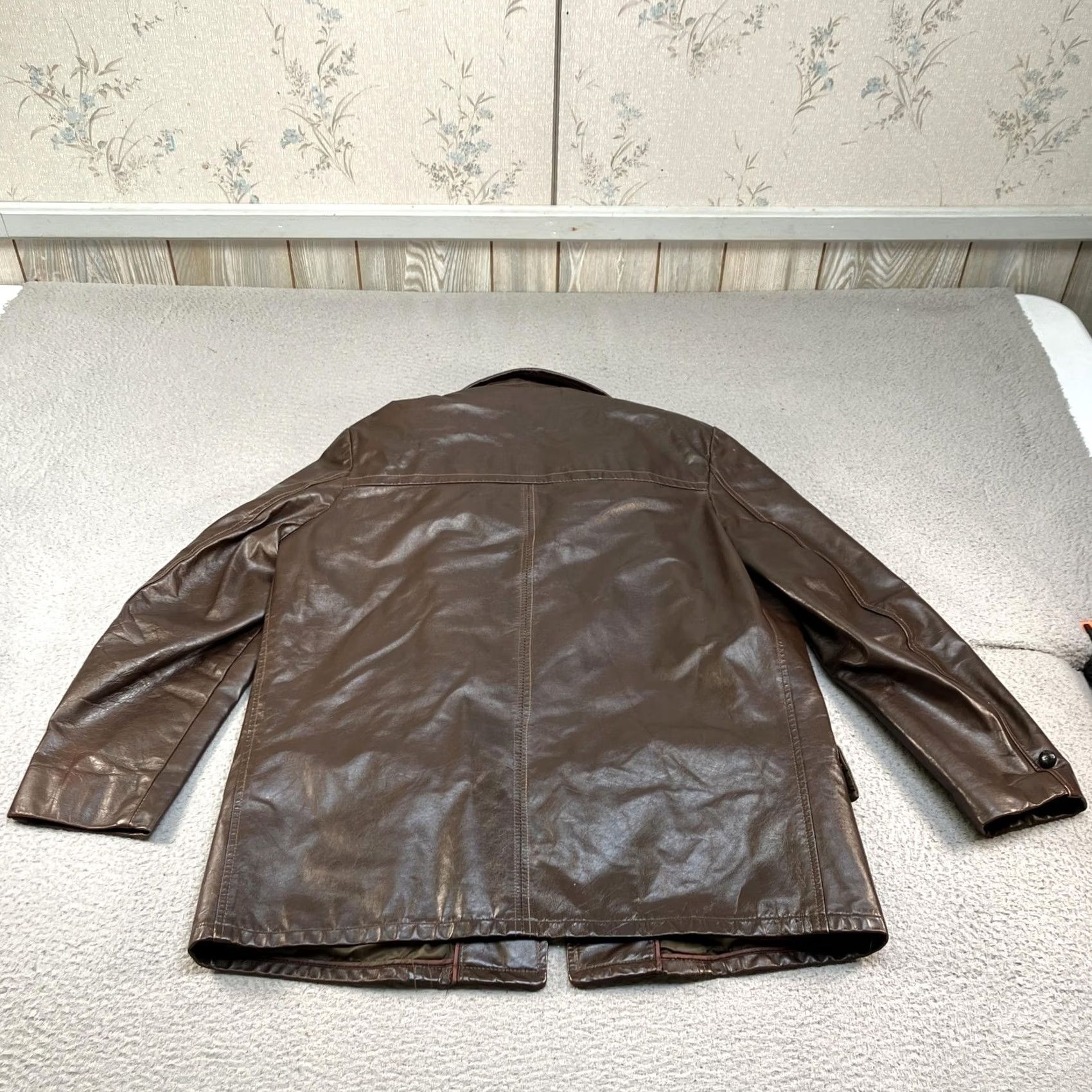 Vintage VINTAGE Cooper Leather Coat Mens 42 Brown Faux Fur Lined Car 70s Old Money Size US XS / EU 42 / 0 - 6 Thumbnail