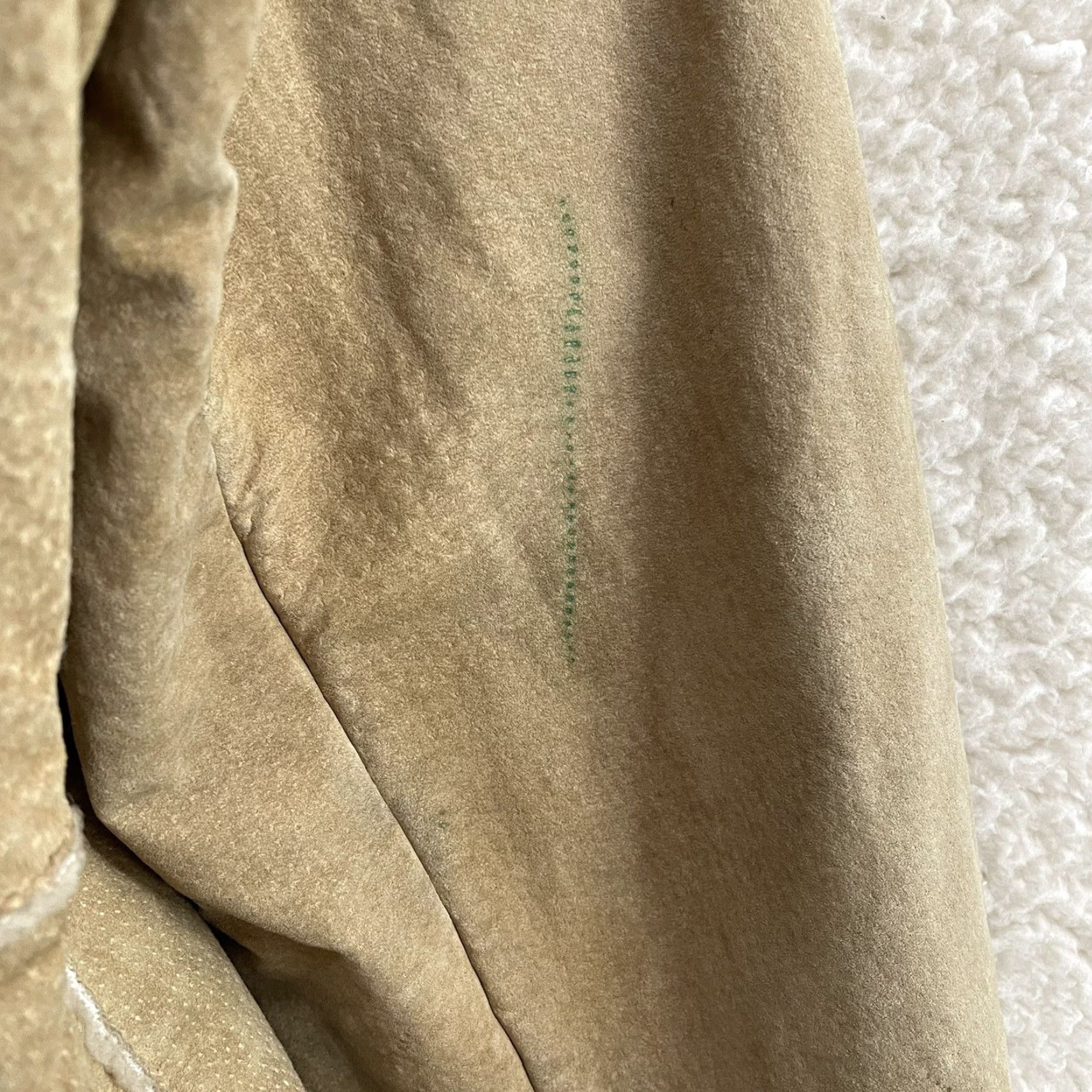 Guess GUESS Suede Leather Coat 90s Y2K Vintage Large L Tan Beige Faux Fur Afghan Penny Lane Mens Size L / US 10 / IT 46 - 6 Thumbnail