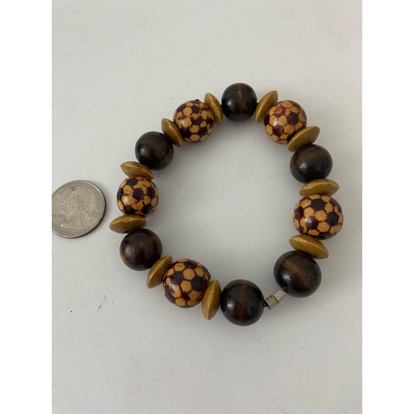 Vintage Vintage wooden bead bracelet Size ONE SIZE - 3 Thumbnail
