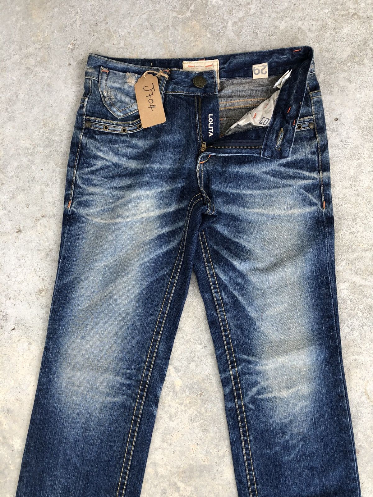 Japanese Brand Yoshitomo Nara Lolita Distressed Jeans Punk Style Blue Size US 31 - 3 Thumbnail