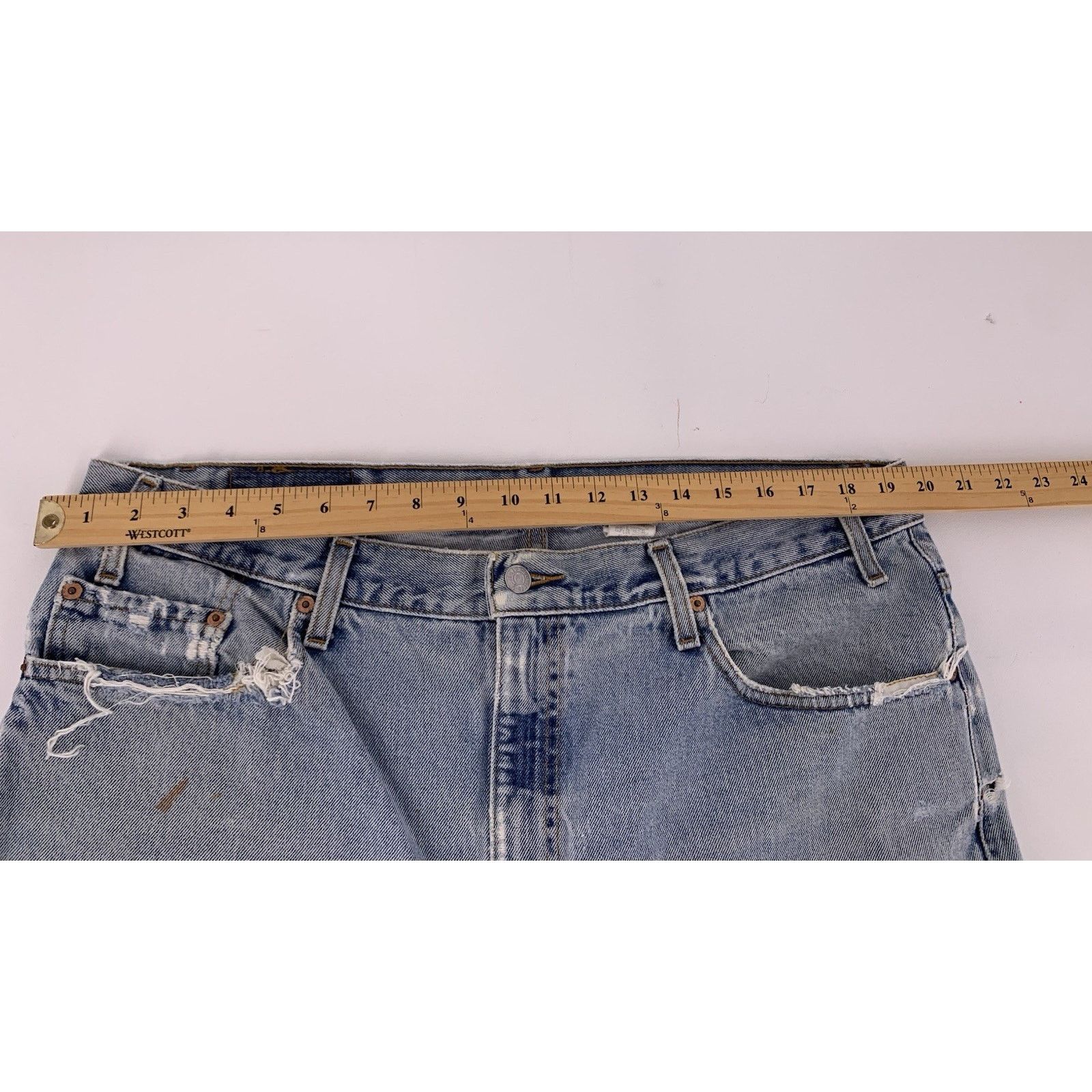 Levi's VTG Levi's 505 40x30 Blue Jeans Y2K 90s Distressed Thrashed Size US 40 / EU 56 - 15 Thumbnail