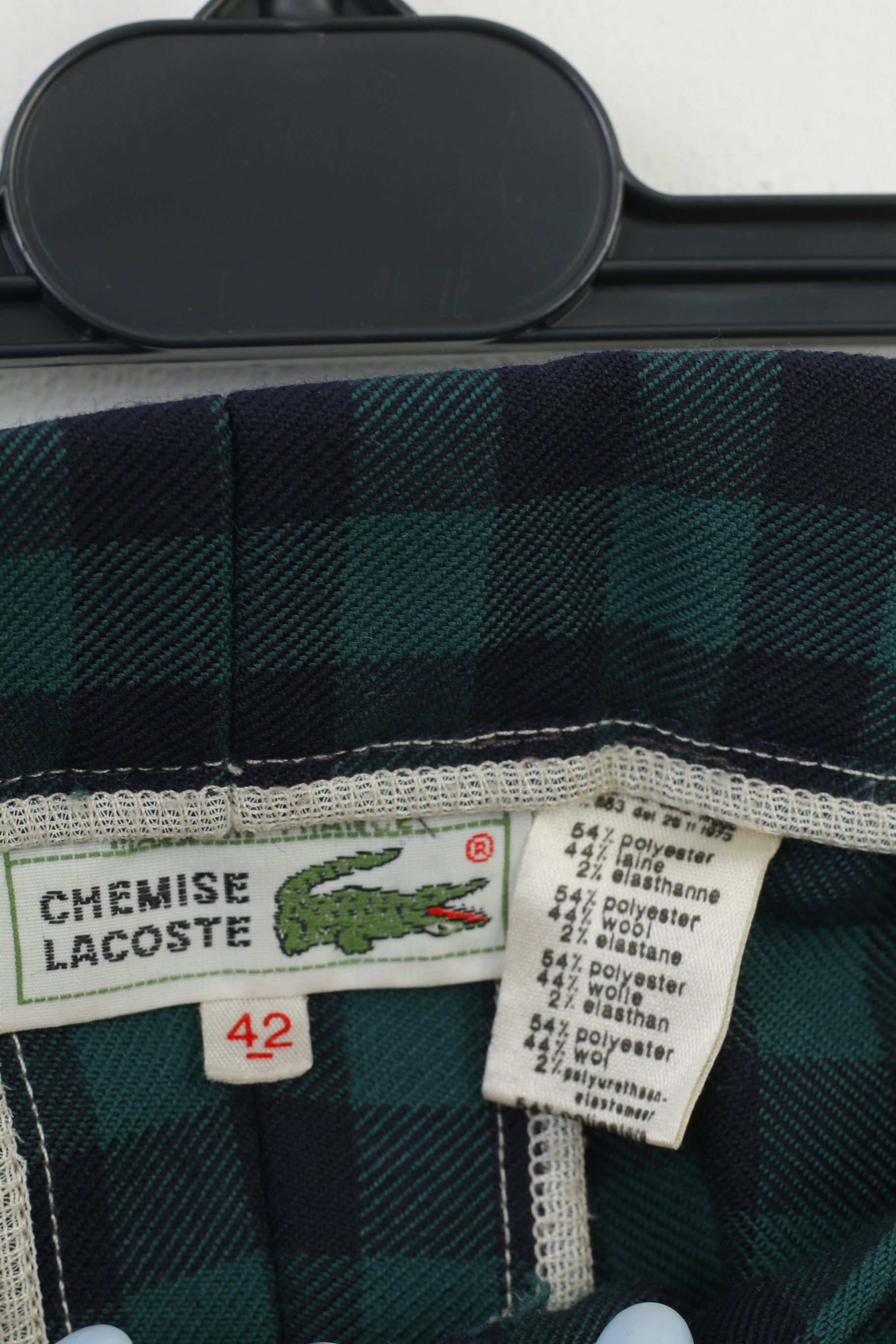Lacoste Chemise Lacoste Men 42 Trousers Checkered Green Elegant 4121 Size US 42 / EU 58 - 6 Thumbnail
