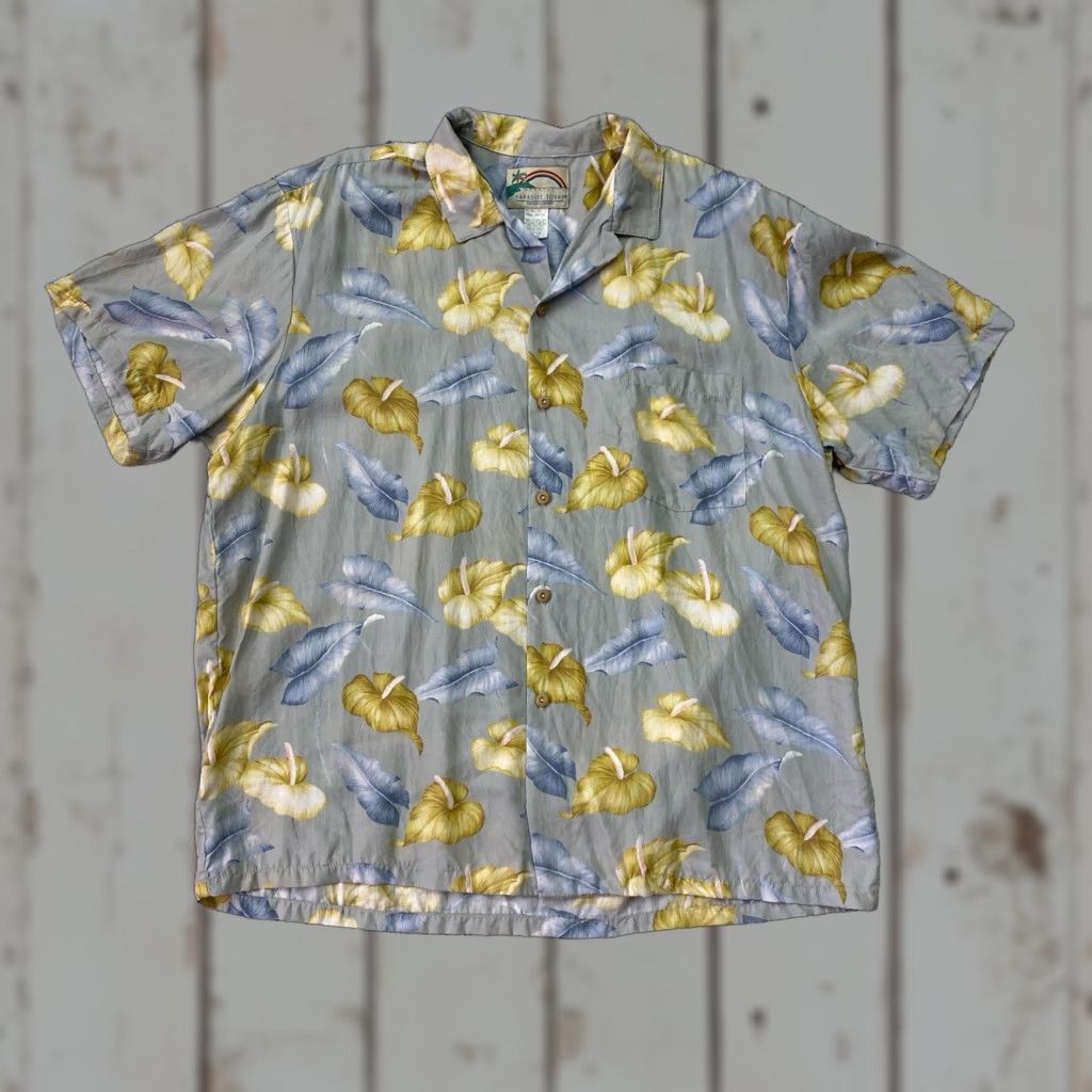 Paradise Found VINTAGE Paradise Found Men's Hawaiian Shirt XL XLarge Floral Beach Short Sleeve Button-Up Shirt Size US XL / EU 56 / 4 - 1 Thumbnail