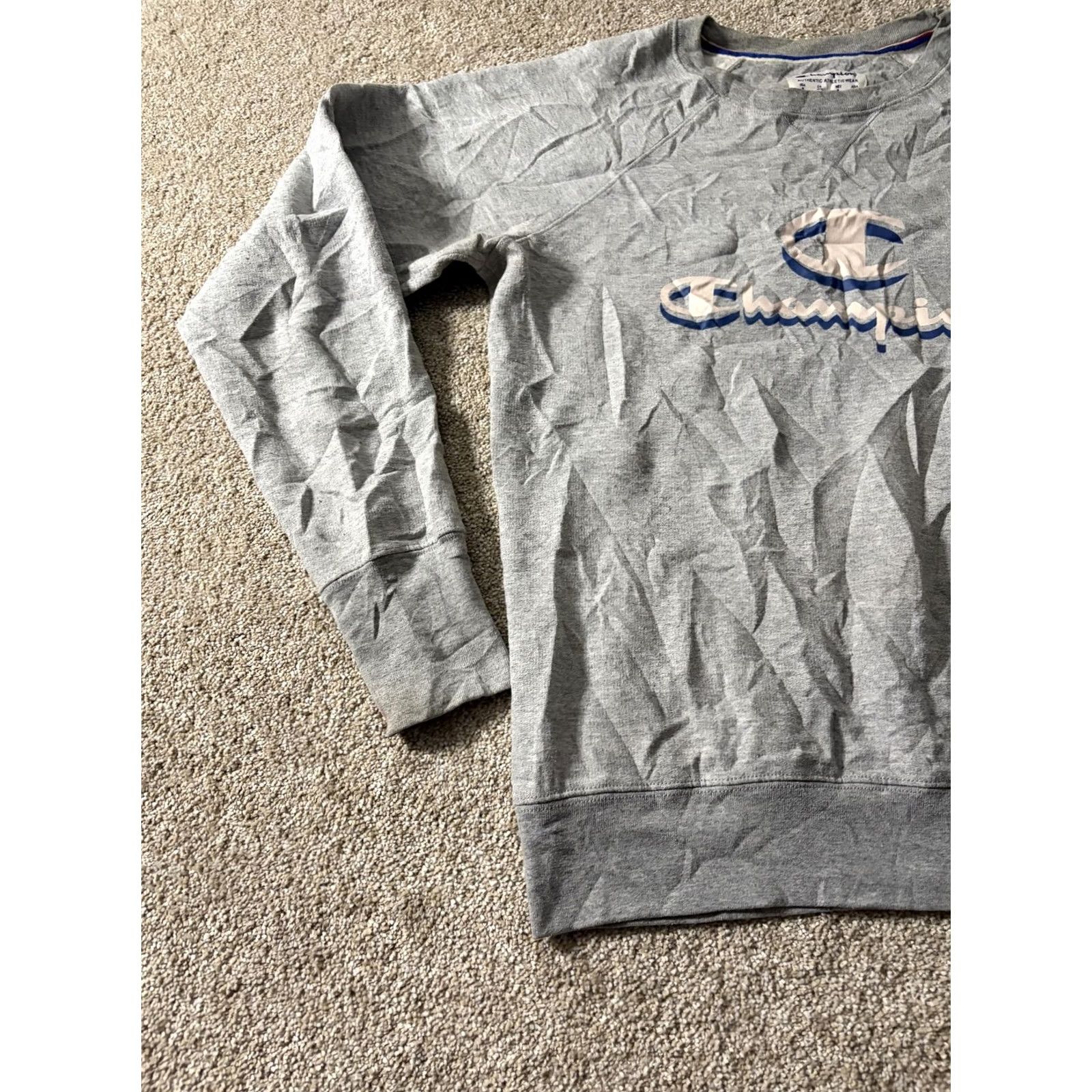 Champion Champion Sweatshirt Mens Medium Gray Pullover Crewneck Logo Graphic Lightweight Size US M / EU 48-50 / 2 - 2 Thumbnail