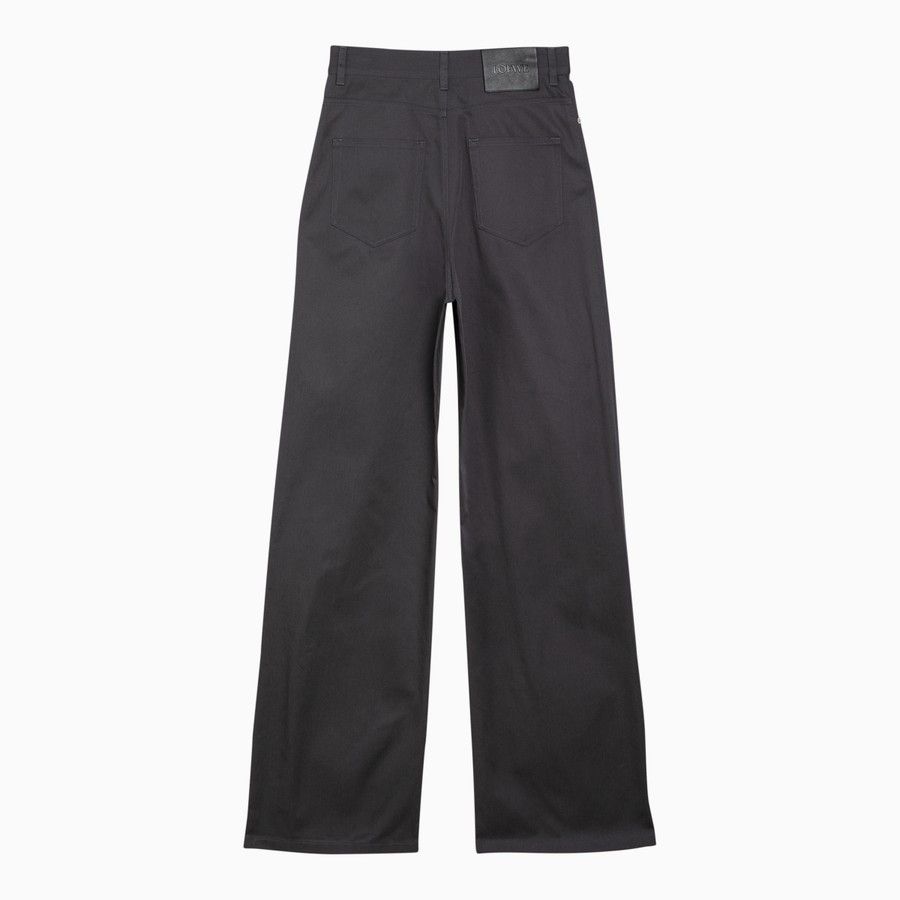 Loewe o1d2blof0824 Cotton Wide Trouser in Grey Size 27" / US 4 / IT 40 - 2 Thumbnail