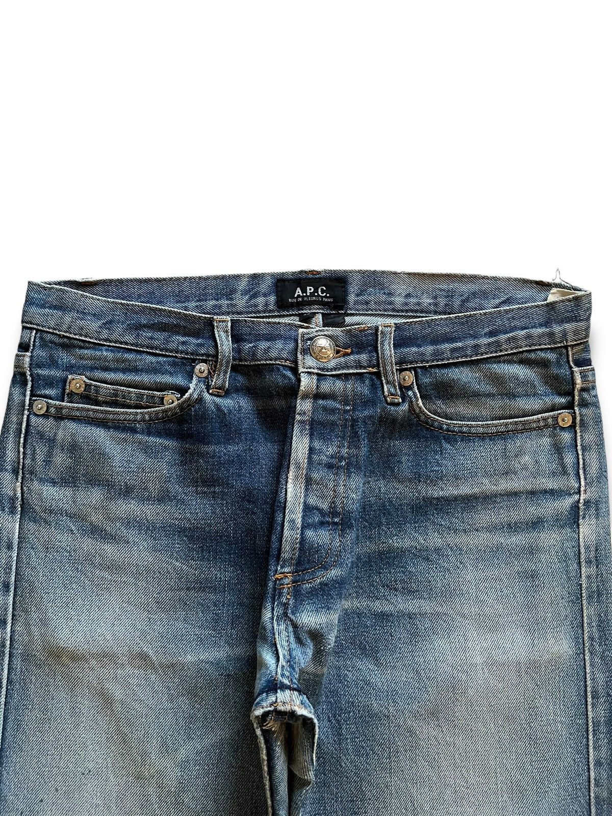 A.P.C. Vintage Apc Paris Button Fly Faded Wash Distressed Jeans Size US 30 / EU 46 - 4 Thumbnail