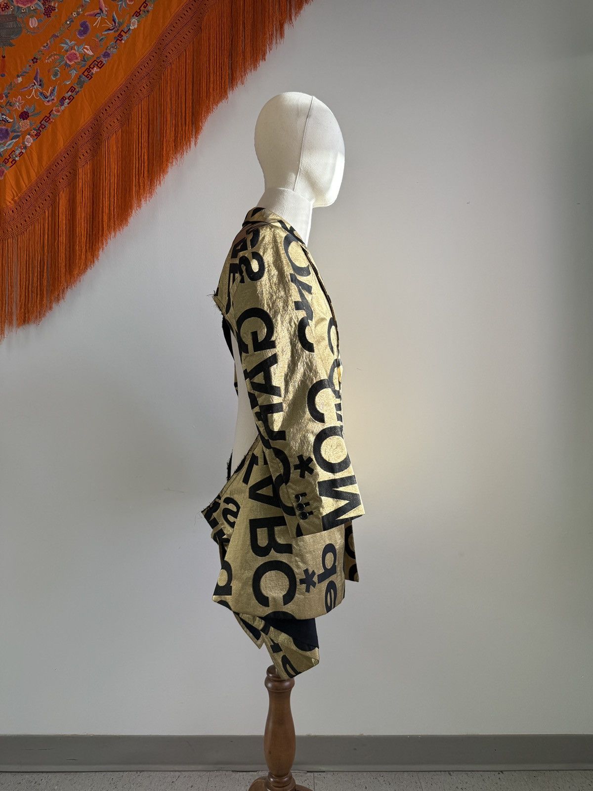 Comme des Garcons comme des garçons gold/black cutout blazer Size 36R - 2 Thumbnail