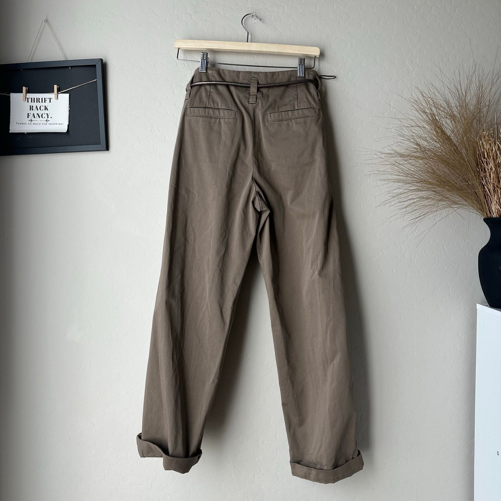 Brunello Cucinelli Brunello Cucinelli Paperbag Brown Belted Trouser Pants 2 Size 26" / US 2 / IT 38 - 8 Thumbnail