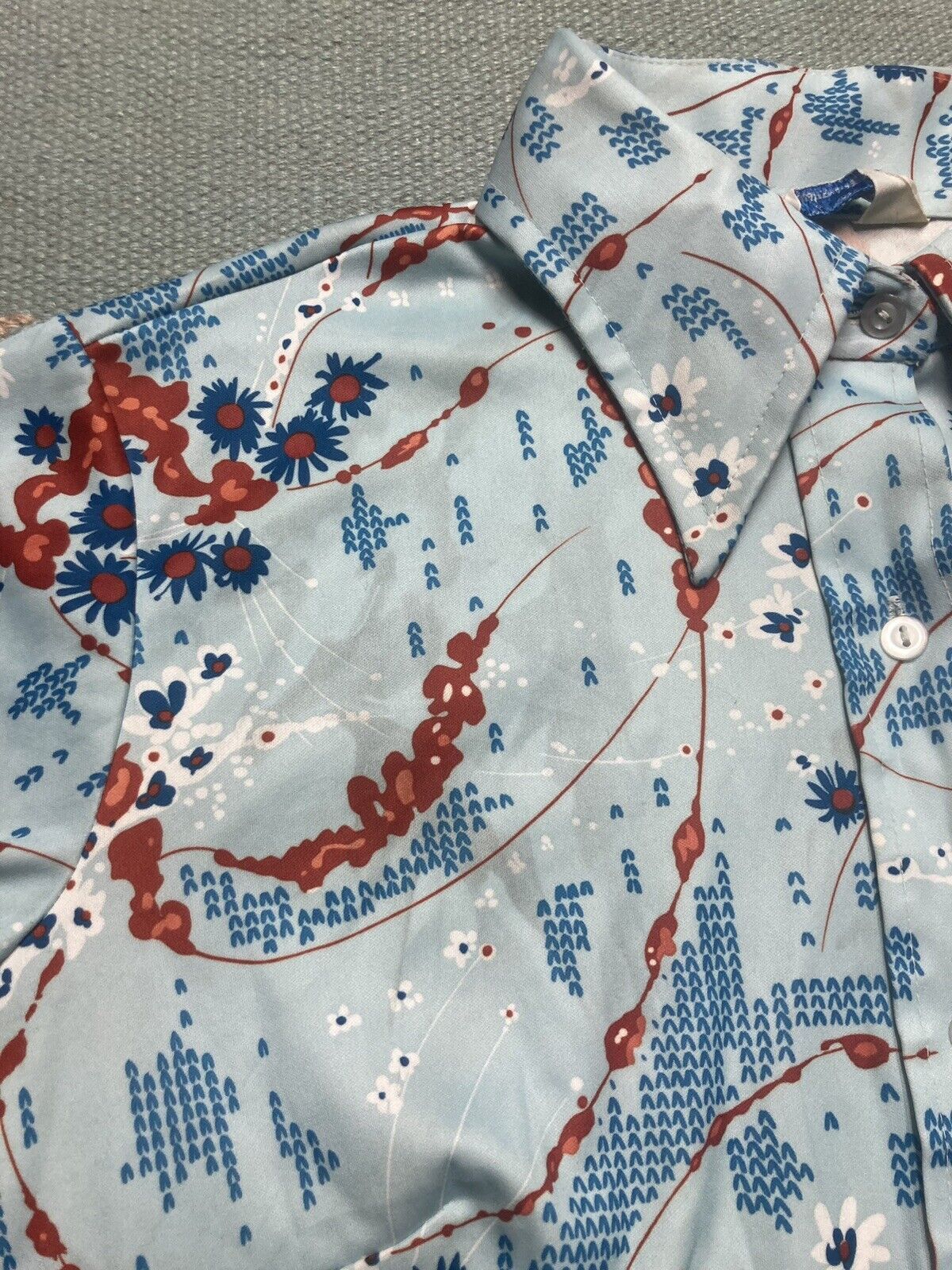 Sears × Vintage 70s sears disco shirt polyester dagger flowers women’s 40 Size L / US 10 / IT 46 - 2 Thumbnail