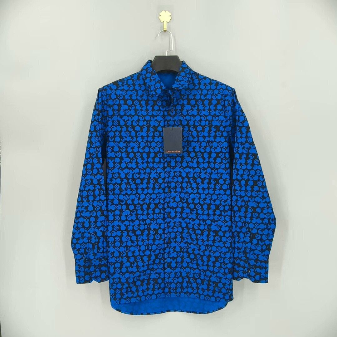 louis vuitton logo printed long sleeve shirt