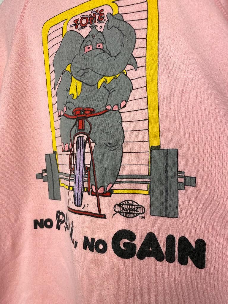 Designer Vintage 90s No Pain No Gain Gym Crewneck Sweatshirt XL Size US XL / EU 56 / 4 - 2 Thumbnail