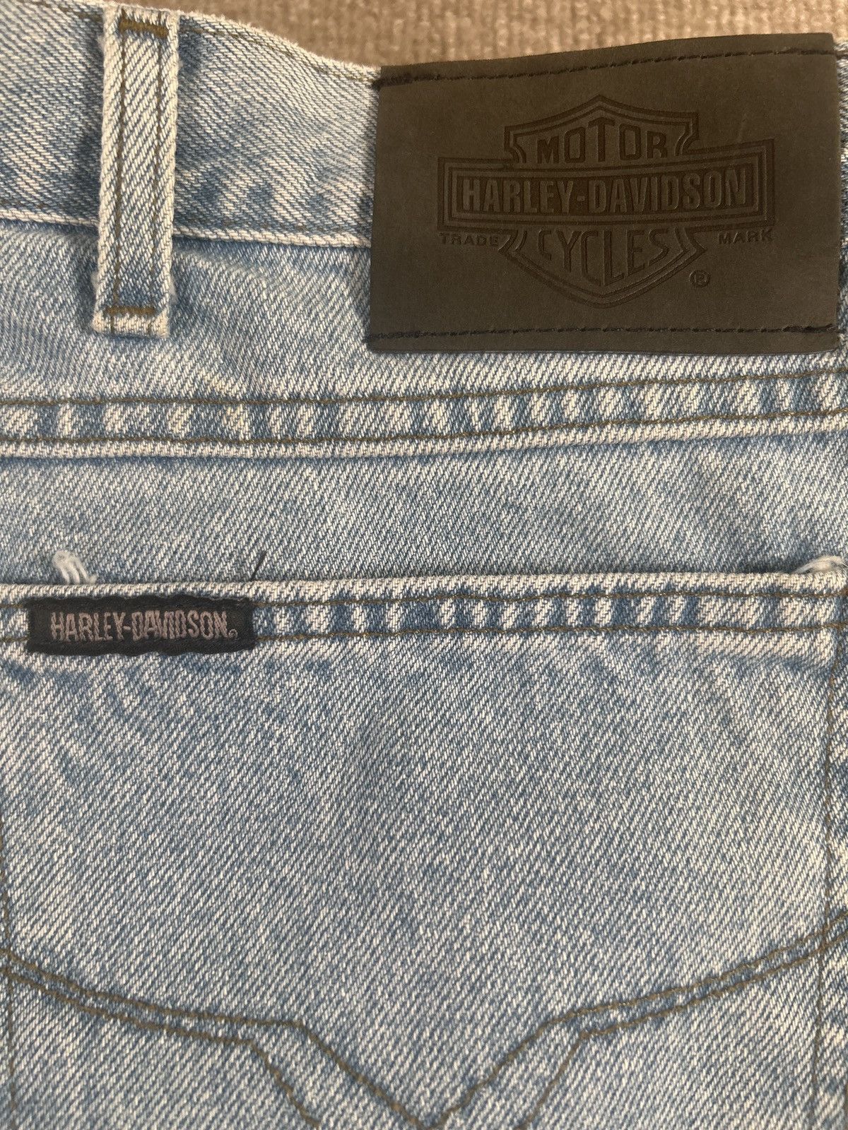 Harley Davidson Harley-Davidson Men’s Jeans 46x36 Light Wash Denim 0075 Size US 44 / EU 60 - 2 Thumbnail