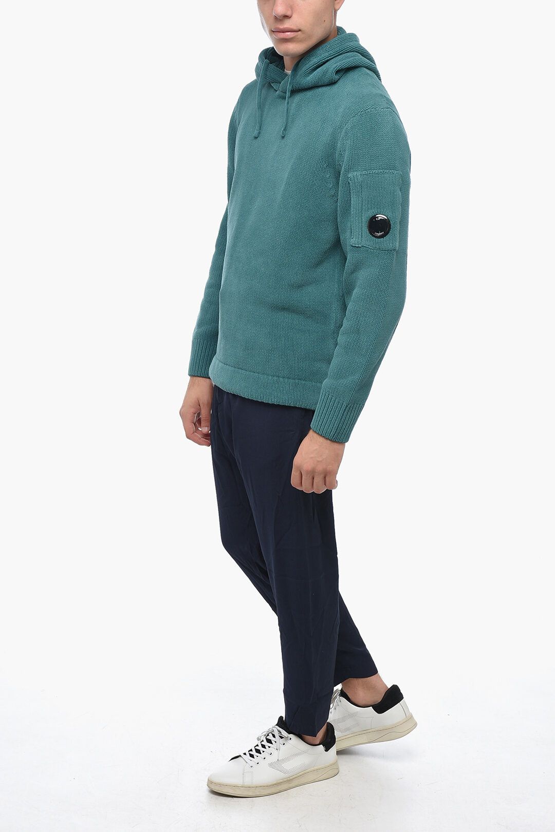 C.P. Company og1mm1024 Chenille Knitted Hoodie in Blue Size US L / EU 52-54 / 3 - 4 Thumbnail