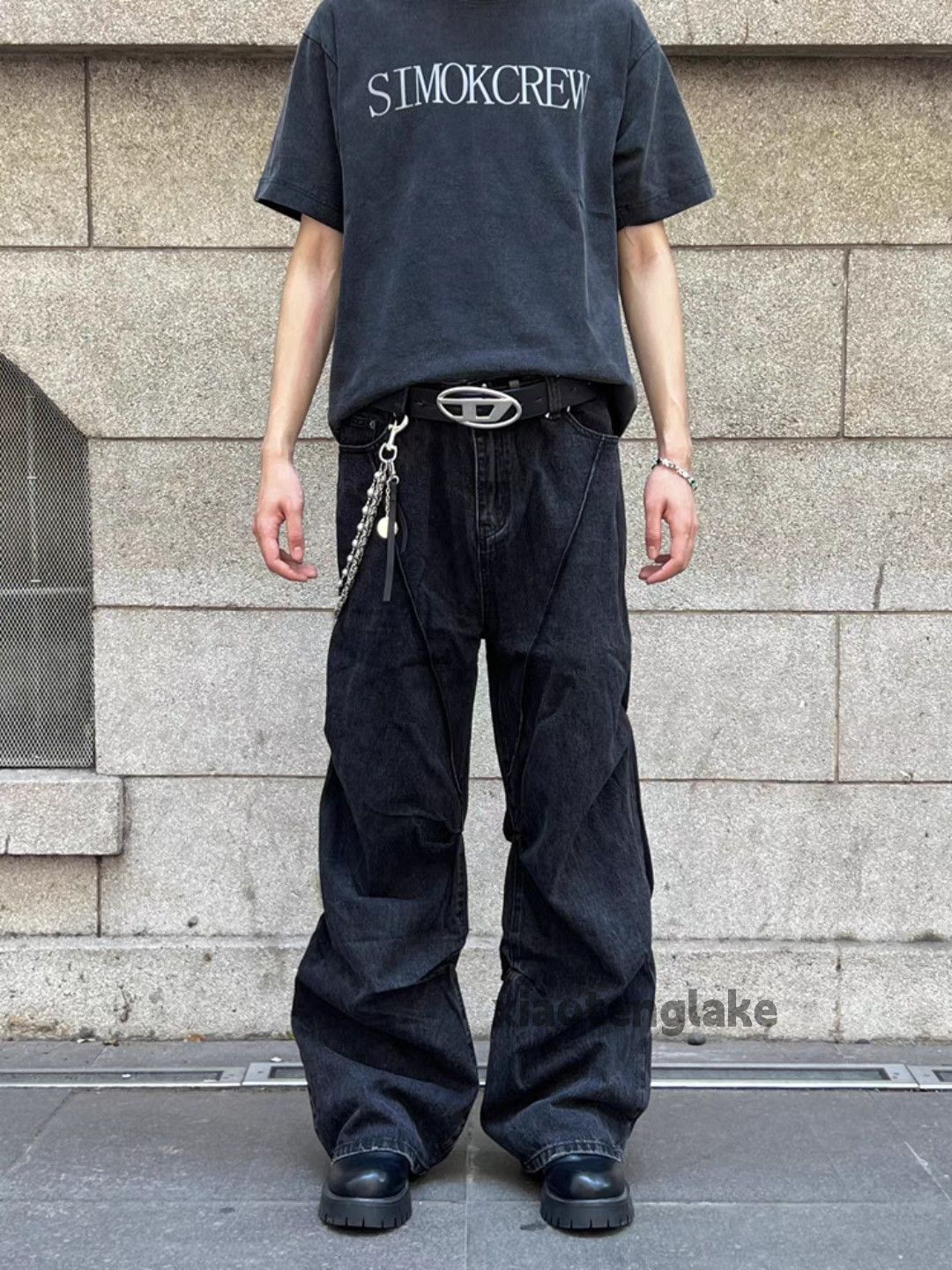 Jean × Vintage washed faded cleanfit yuppie pleated flared jeans Size US 28 / EU 44 - 8 Thumbnail