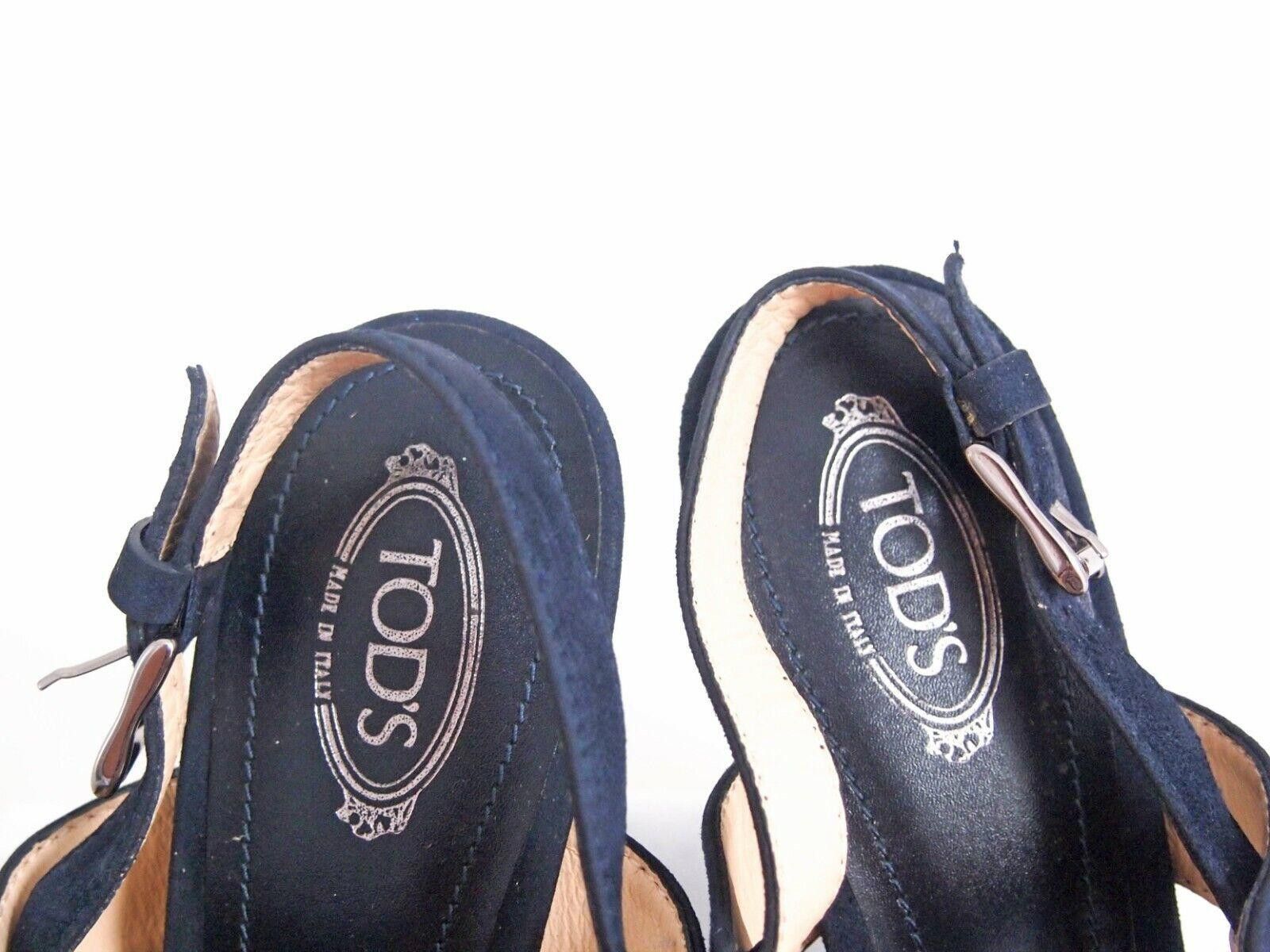 Tod's Tod's Heels Sandals Blue Suede Womens EU 38.5 US 8.5 $720 Size US 8.5 / IT 38.5 - 5 Thumbnail