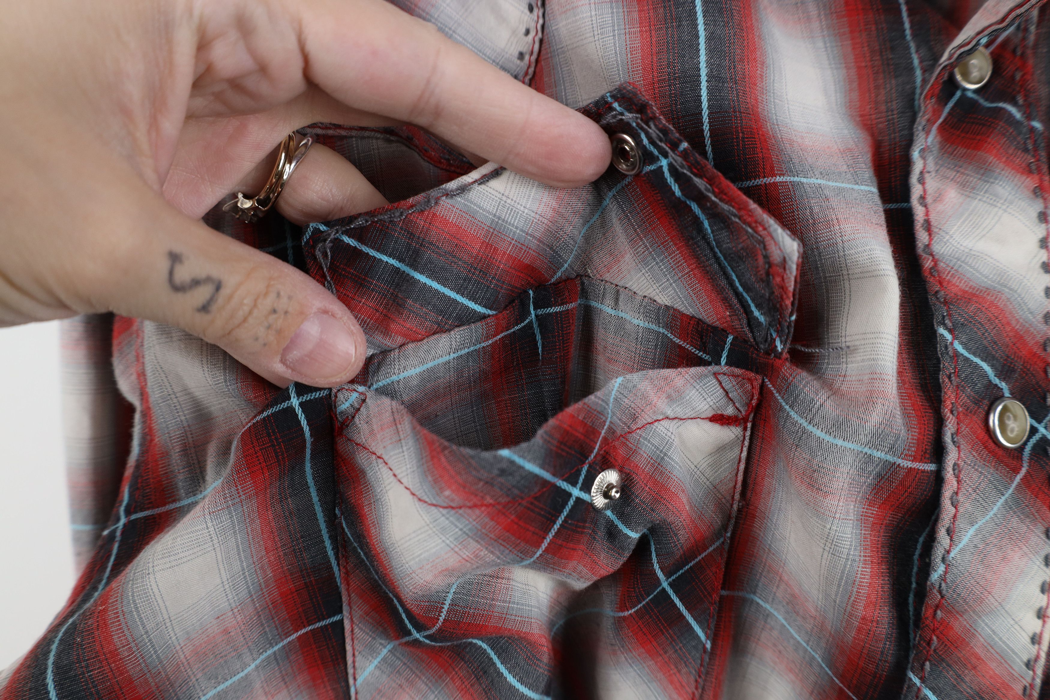 Wrangler Vintage Wrangler Rodeo Cowboy Snap Button Shirt Plaid Size US L / EU 52-54 / 3 - 7 Thumbnail