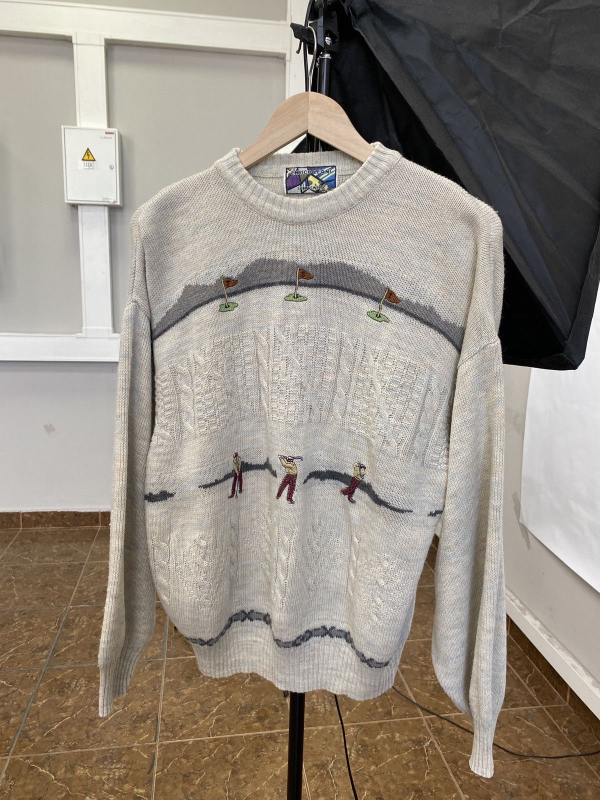 Vintage 🇮🇹 Vintage 90s Golf Enrico Leoni Sweater Made In Italy Rare Size US L / EU 52-54 / 3 - 1 Thumbnail