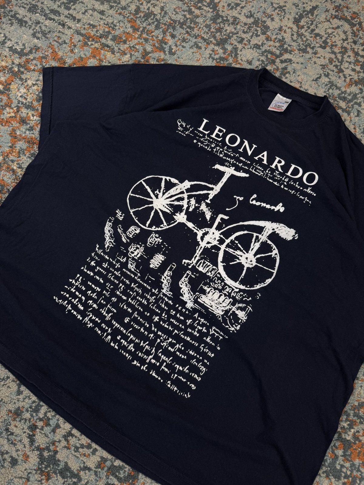 Vintage Vintage 90s Leonardo da Vinci bicycle sketch graphic tee art Size US XL / EU 56 / 4 - 3 Thumbnail